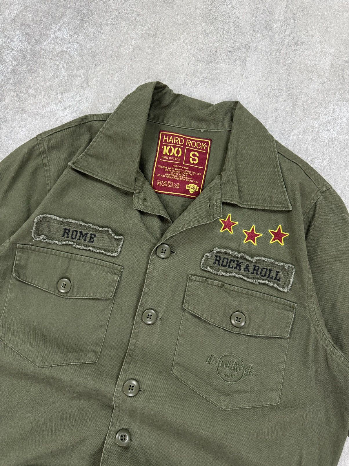 Hard Rock Cafe × Vintage Hard Rock Cafe ROMA Military shirt Mens size S Size US S / EU 44-46 / 1 - 2 Thumbnail