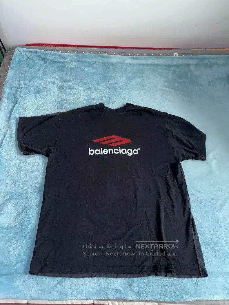 Balenciaga Balenciaga Tape letter logo print round neck short sleeve Size US L / EU 52-54 / 3 - 2 Thumbnail