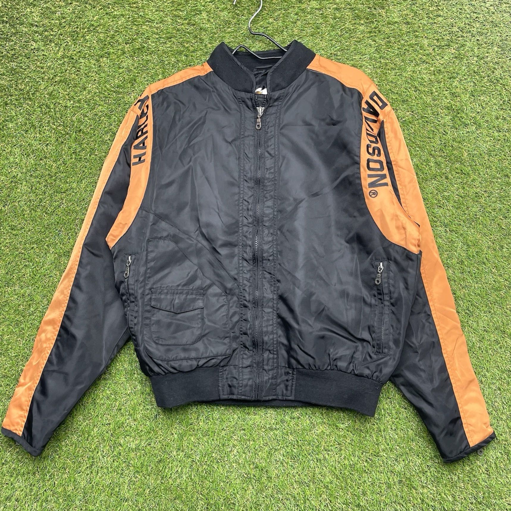 Harley Davidson Harley-Davidson Nylon Jacket Mens M Black Orange Softshell Zip Riding Racing Logo Back Size US M / EU 48-50 / 2 - 2 Thumbnail