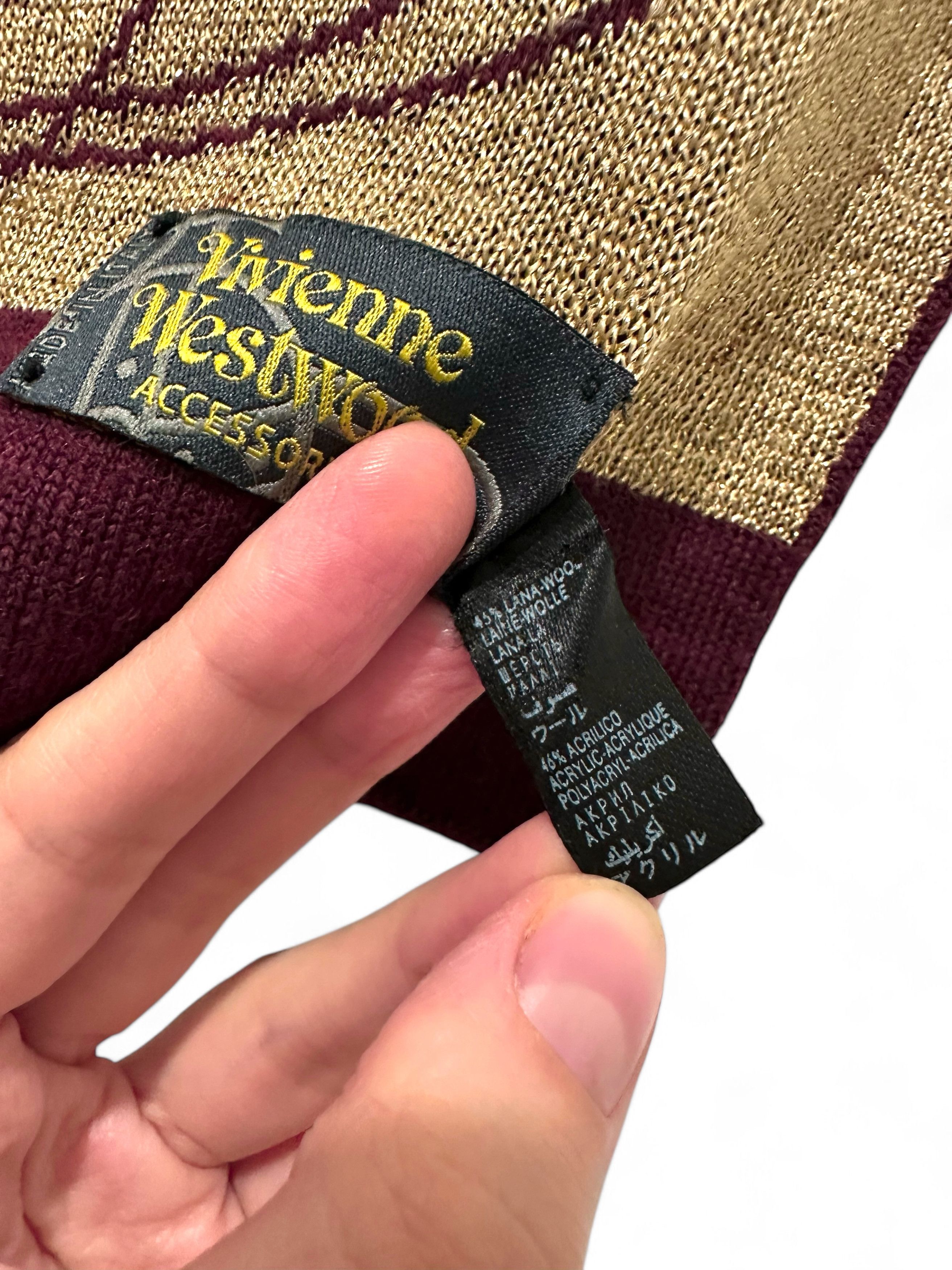 Vintage × Vivienne Westwood Rare Vivienne Westwood Vintage Wool Orb Logo Large Scarf Size ONE SIZE - 9 Thumbnail