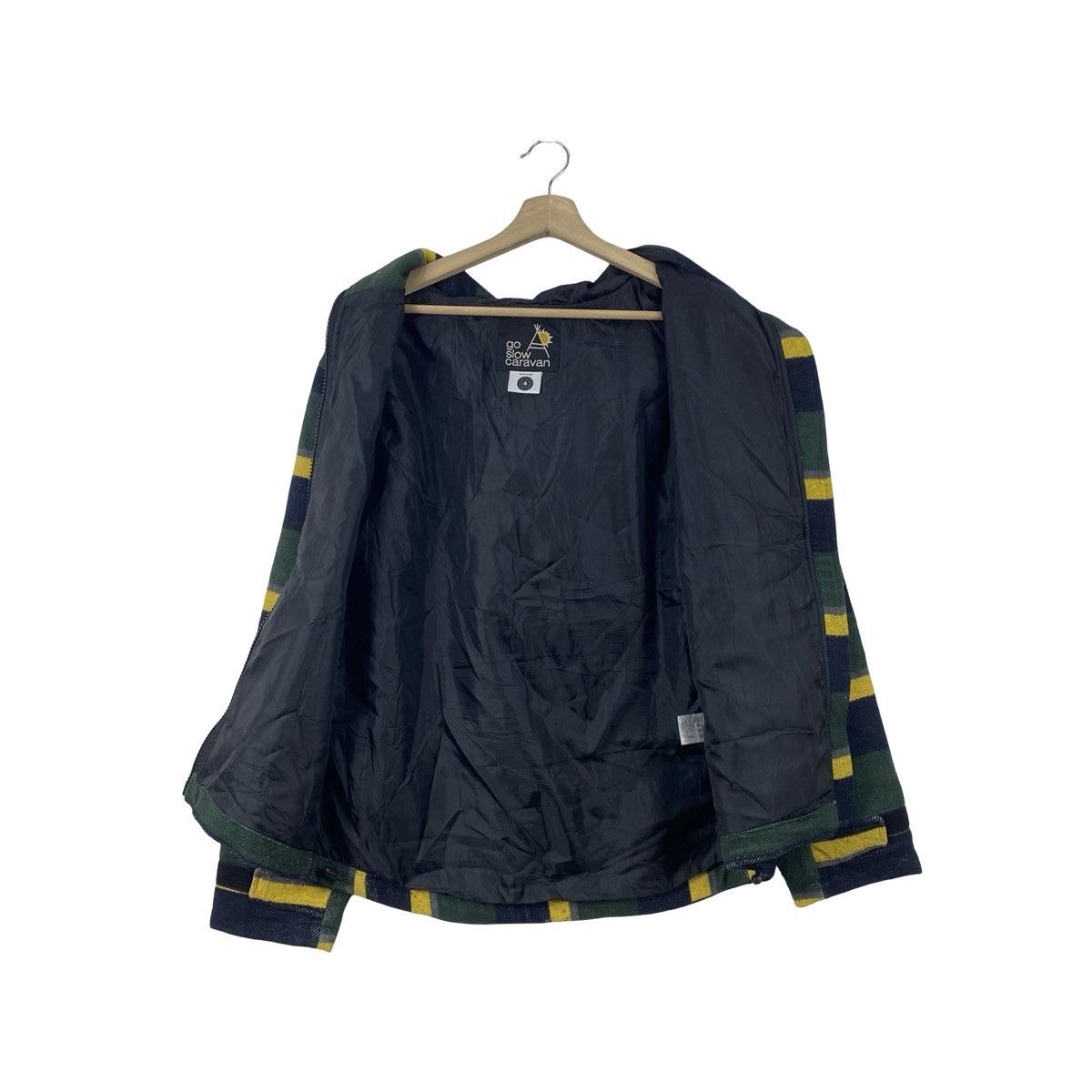 Vintage Vintage GO SLOW CARAWAN Border Stripe Hooded Jacket Fleece Size US L / EU 52-54 / 3 - 7 Thumbnail