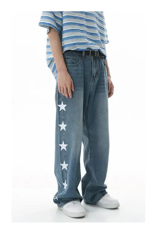Other Loose wide-leg star print washed jeans Size US 32 / EU 48 - 1 Thumbnail