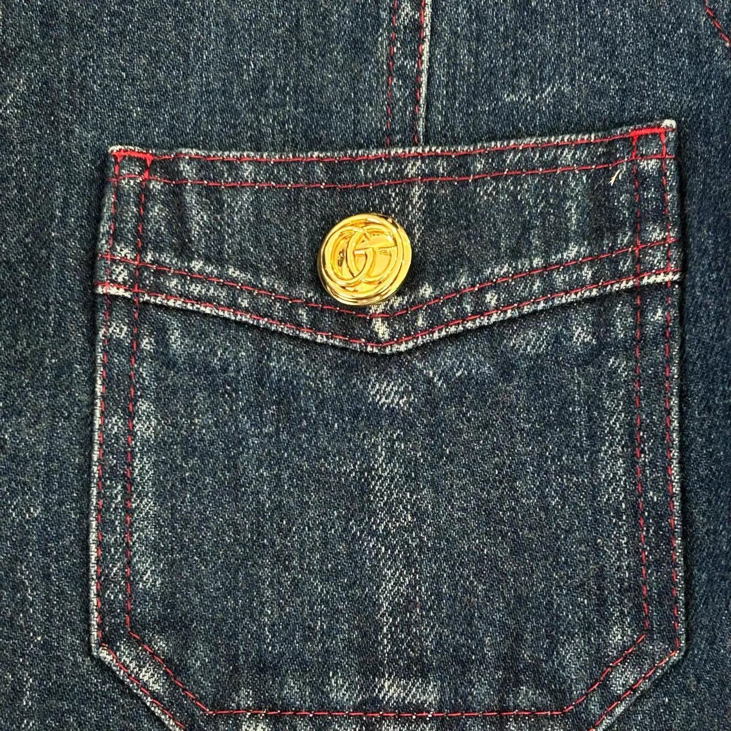 Gucci Gucci Double G Button Denim Jacket Blue 38 Size XS / US 0-2 / IT 36-38 - 6 Thumbnail