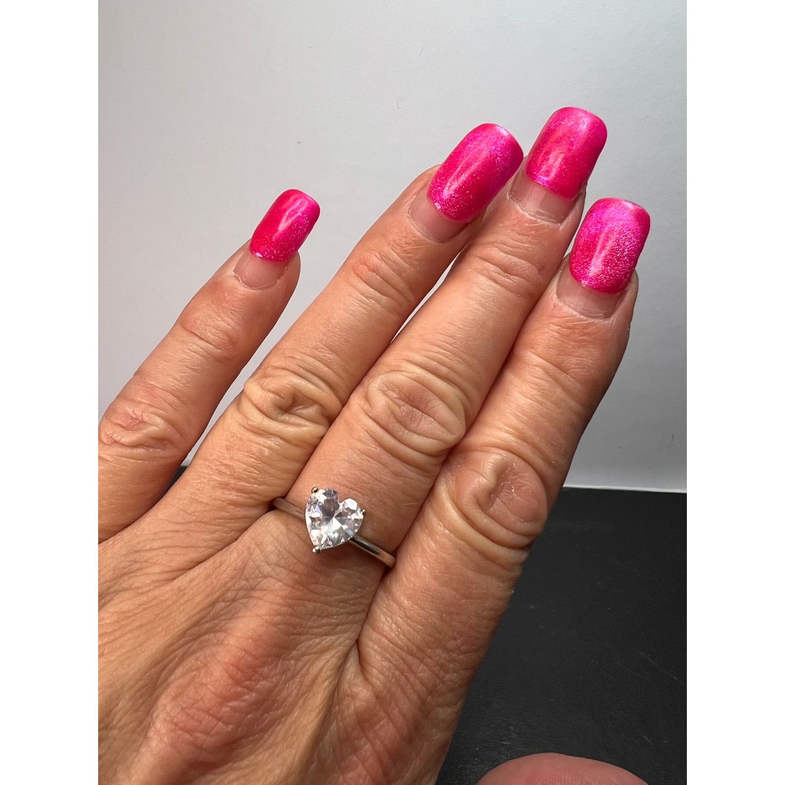 Other Cubic zirconia heart ring in sterling silver size 9 Size ONE SIZE - 2 Thumbnail