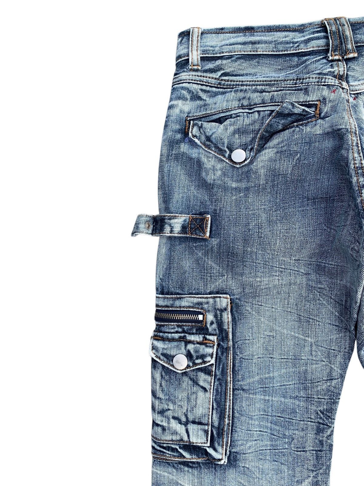 semanticdesign FLARE SEMANTIC DESIGN CARGO PUNK BONDAGE DISTRESSED DENIM Size US 29 - 11 Thumbnail