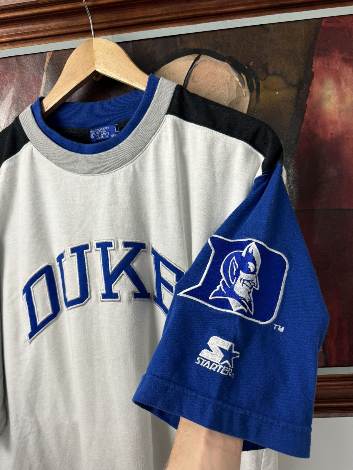 Starter Vintage 90s Starter Duke Blue Devils Tee Embroided Rare Size US L / EU 52-54 / 3 - 2 Thumbnail