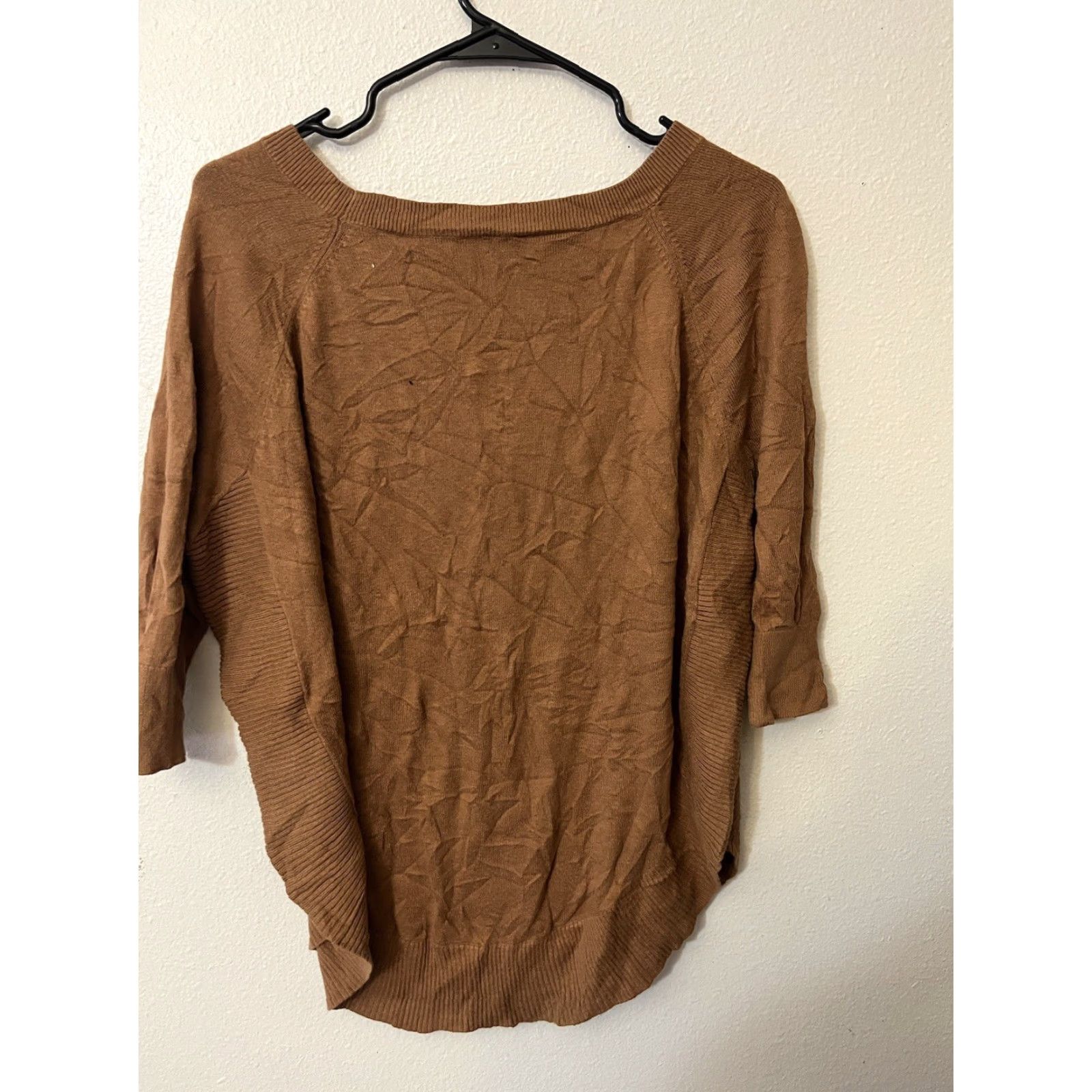 Express Express Shirt Women S Brown Boat Neck Knit 3/4 Sleeve Pullover Cotton Casual Size S / US 4 / IT 40 - 2 Thumbnail
