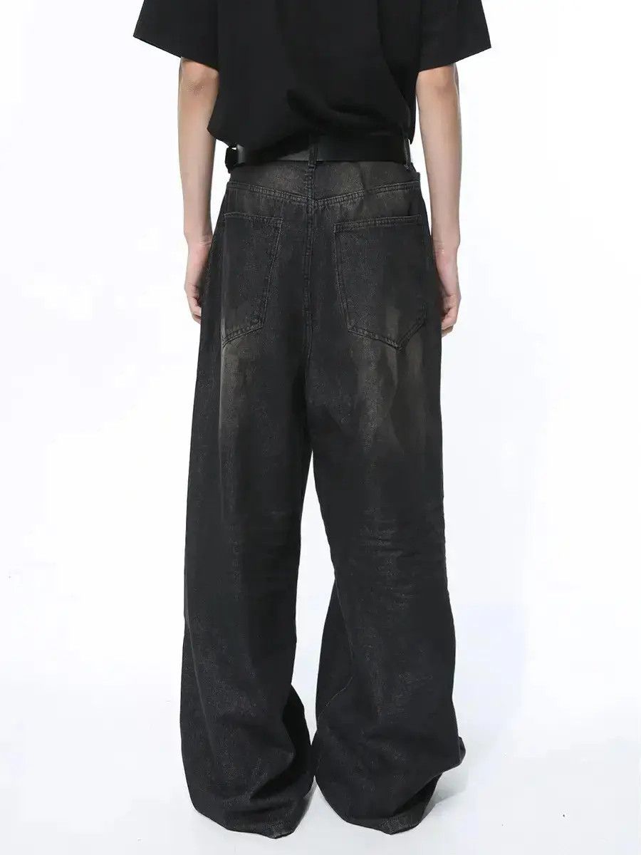 Japanese Brand Retro loose straight leg ripped jeans Size US 32 / EU 48 - 3 Thumbnail