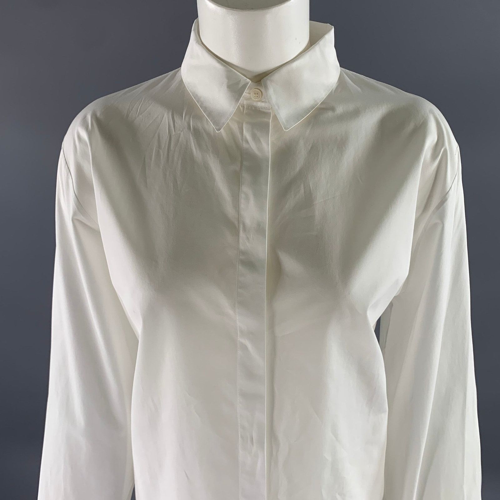 Loro Piana LORO PIANA Size 12 White Cotton Dress Shirt Size XL / US 12-14 / IT 48-50 - 2 Thumbnail