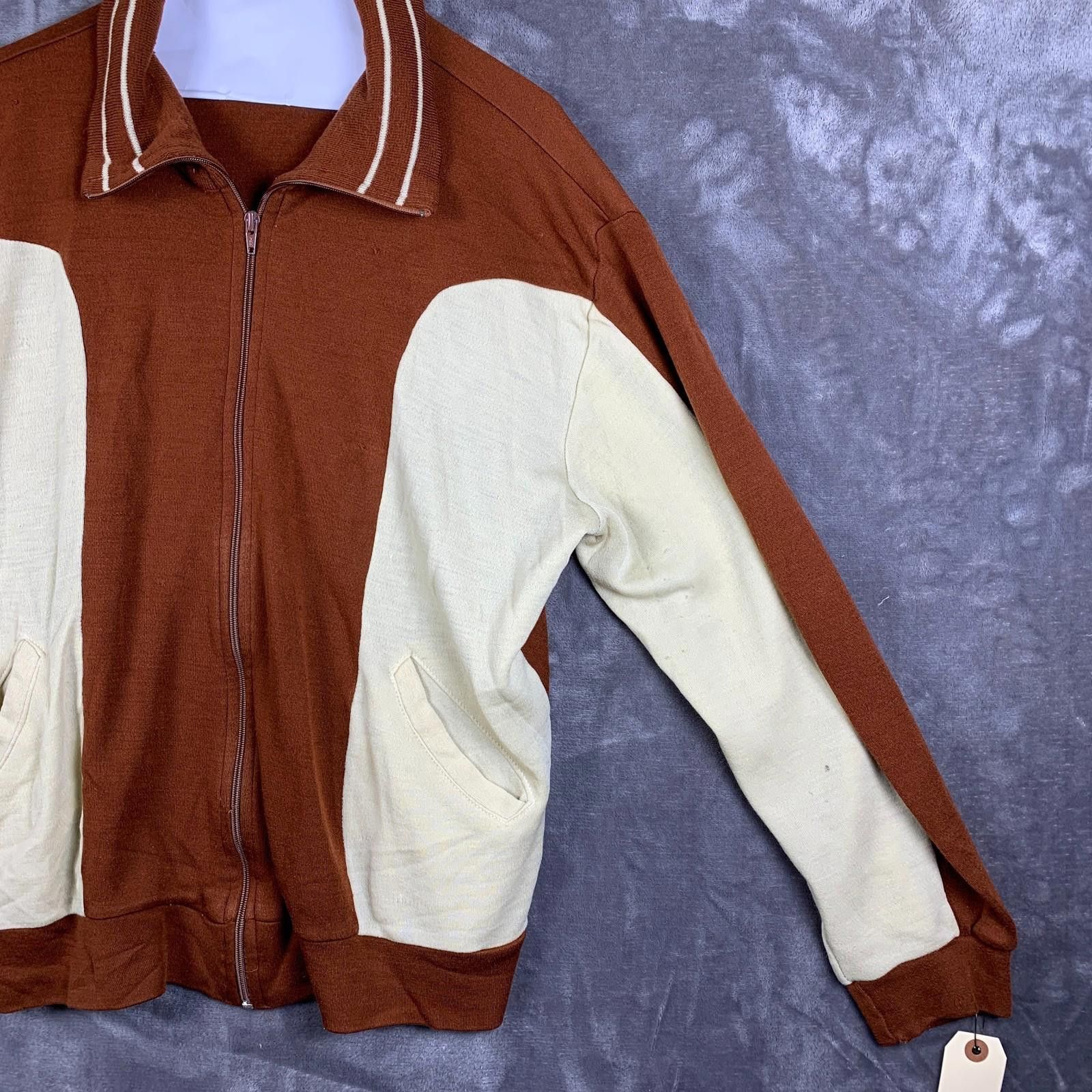 Designer Vintage 90s Track-&-Court Track Jacket Brown Sz. Large (310) Size US L / EU 52-54 / 3 - 4 Thumbnail