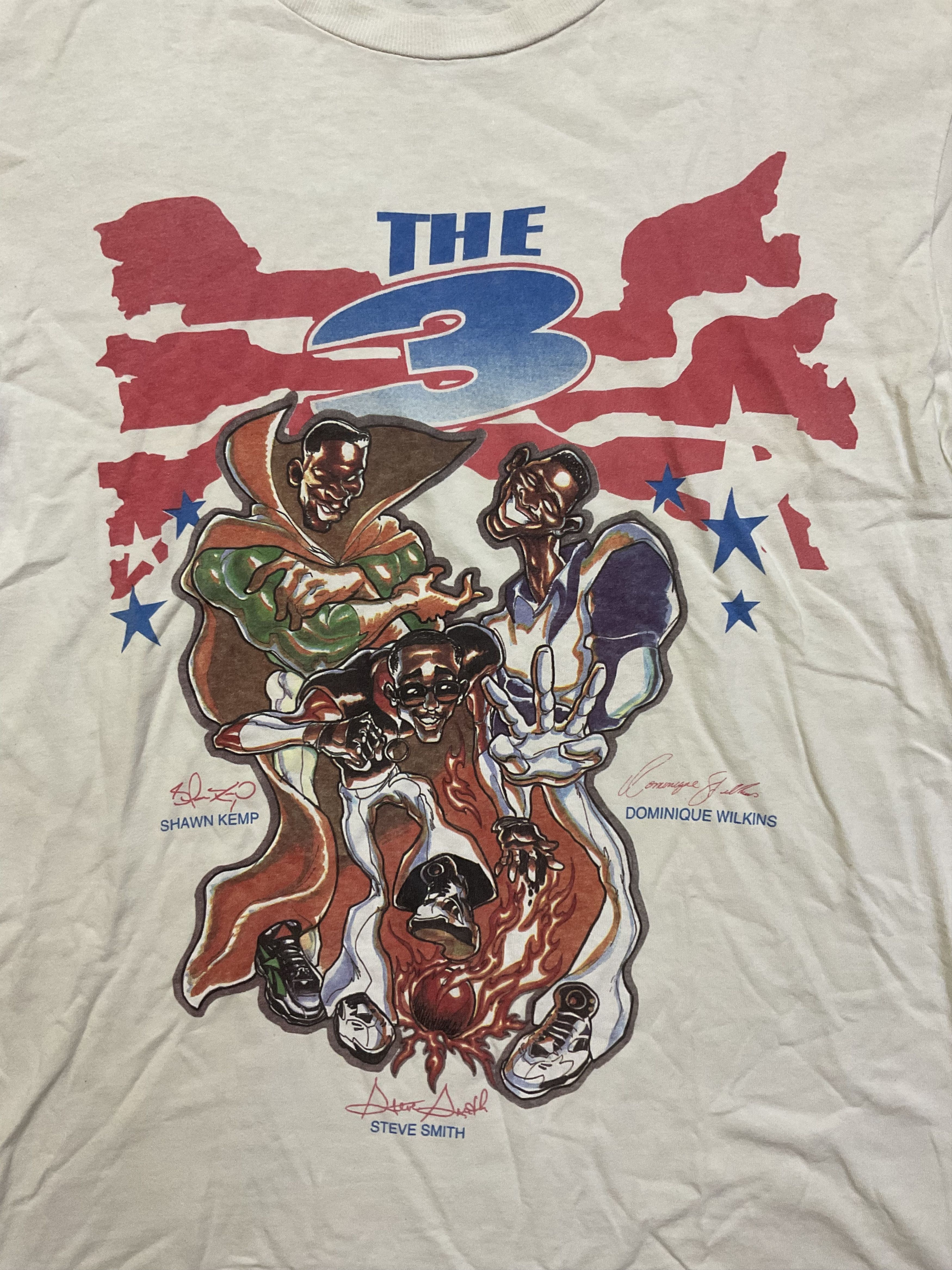 NBA Wilkins Shawn Kemp Steve Smith Vintage 90s Reebok T-Shirt Size US M / EU 48-50 / 2 - 2 Thumbnail