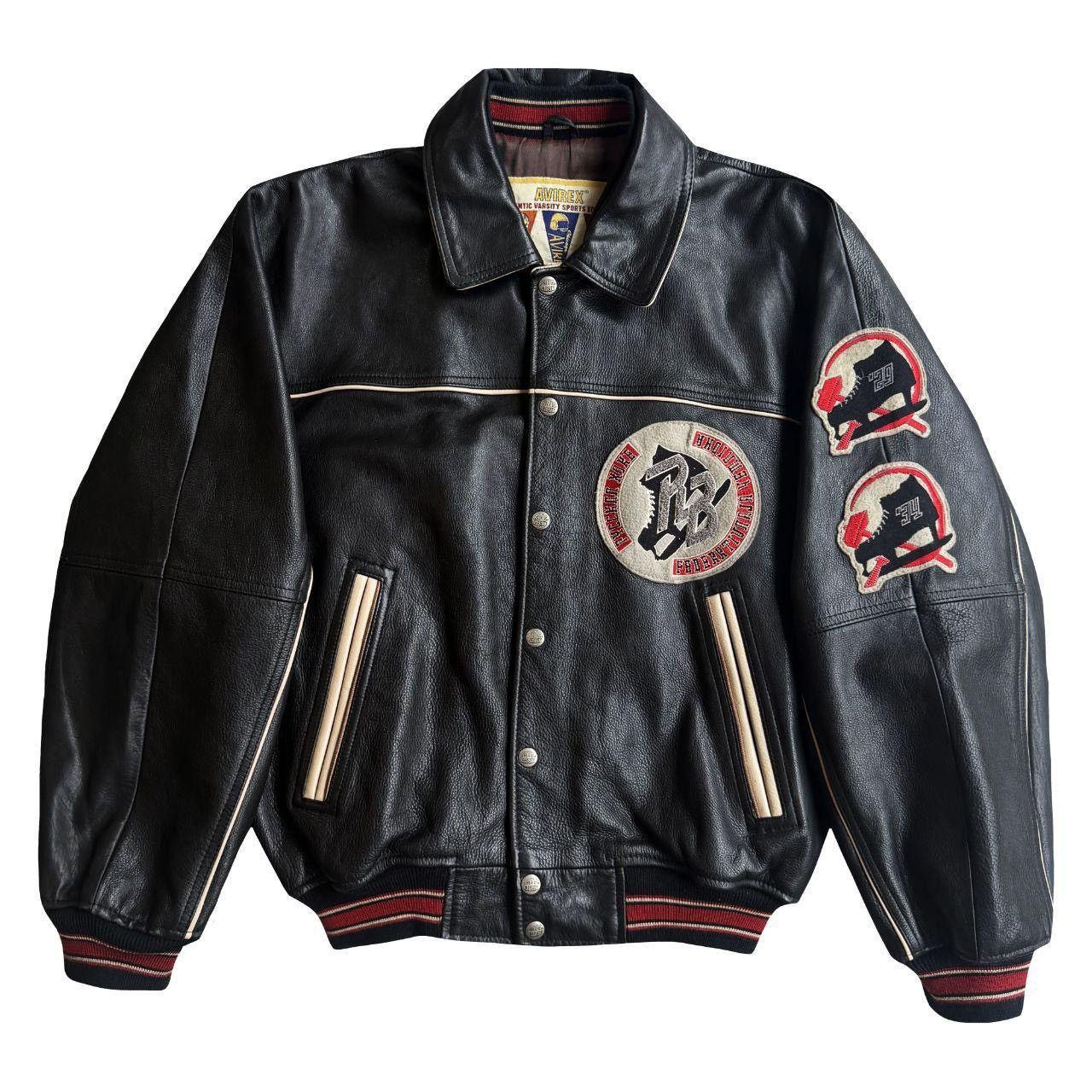 Avirex Avirex 30th Anniversary Leather Varsity Jacket black | Grailed