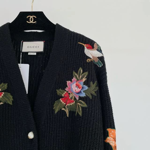 Gucci Gucci Heavy industry jacquad embroidery knitted cardigan c Size S / US 4 / IT 40 - 3 Thumbnail