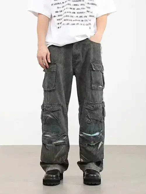 Vintage fade paint distressed cargo pants Size US 30 / EU 46 - 4 Thumbnail
