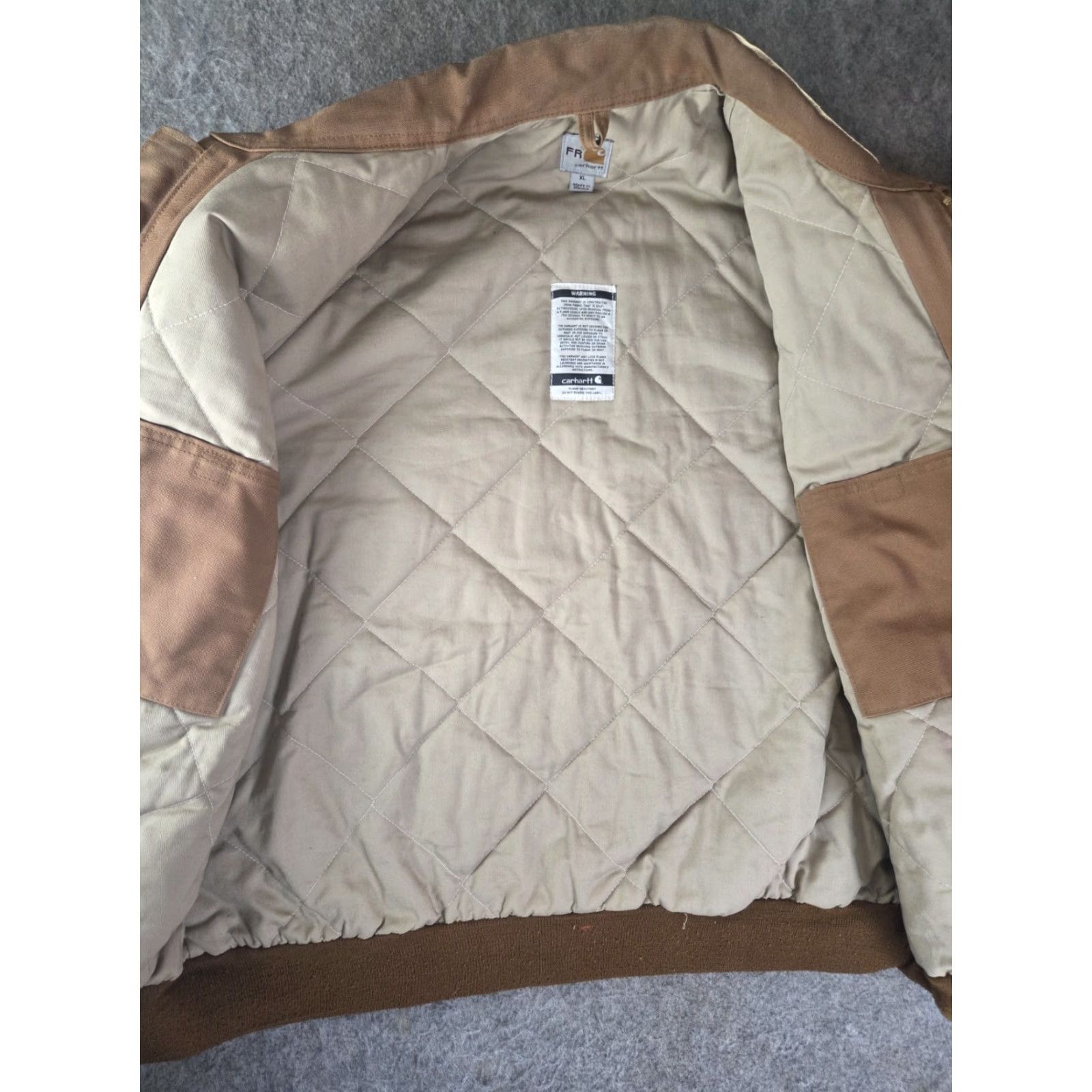 Carhartt VINTAGE Carhartt FR Flame Resistant Jacket XL Distressed Duck Canvas Quilted FRJ195 BRN Size US XL / EU 56 / 4 - 5 Thumbnail