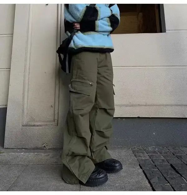 Designer × Japanese Brand military flared faded baggy cargo pants Size US 32 / EU 48 - 2 Thumbnail