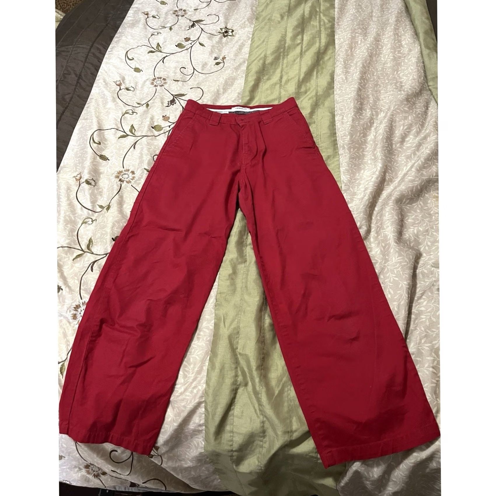 Carhartt Carhartt Relaxed Straight Pants Solid Red Women XS Cotton Zip Workwear Casual/Workwear Accessories 24 waist Regular Size 26" / US 2 / IT 38 - 2 Thumbnail
