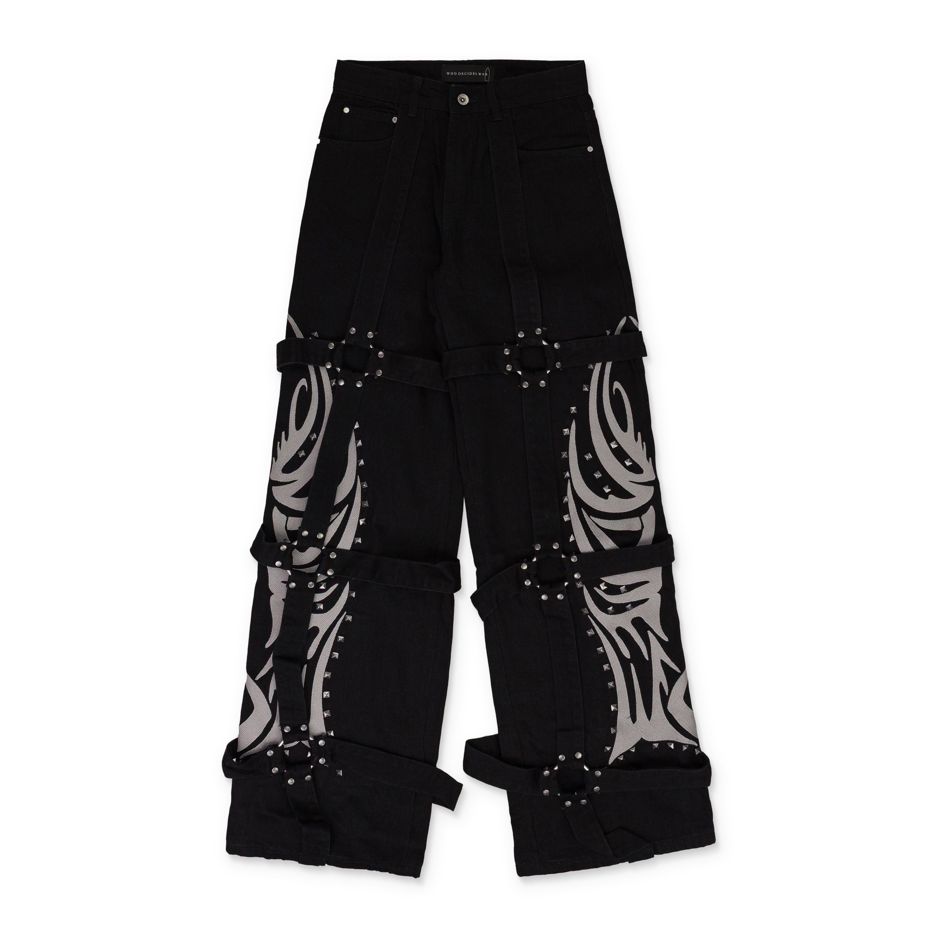 Who Decides War Who Decides War BLACK WINGED LOGO BONDAGE STRAIGHT-FIT JEANS SIZE 28 Size US 28 / EU 44 - 1 Thumbnail
