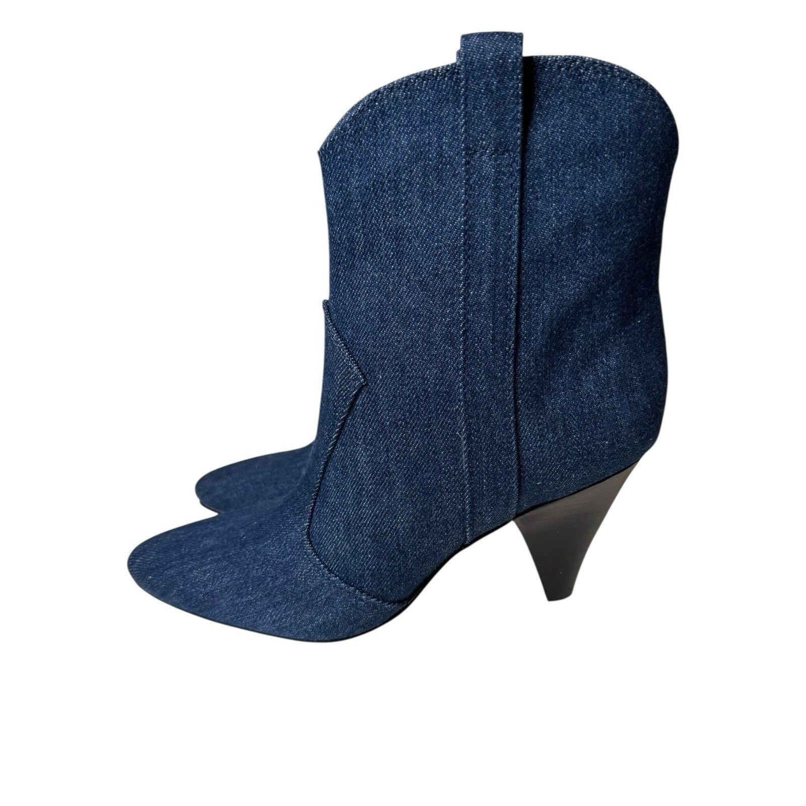 Marc Fisher Marc Fisher NEW Carissa Pull On Boots Blue Denim Size US 7 / IT 37 - 5 Thumbnail