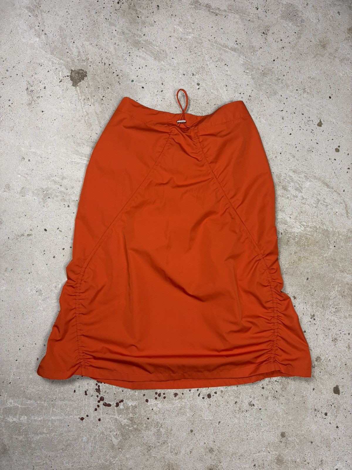 Jil Sander Vintage 2000s Jil Sander Orange Red Drawstring Skirt Size 25" / US 0 / IT 36 - 2 Thumbnail