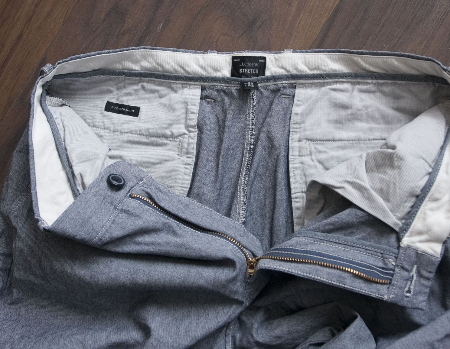 J.Crew J. Crew Pants 770 Straight Size 32x30.5 Stretch Gray/ Blue Size US 32 / EU 48 - 6 Thumbnail
