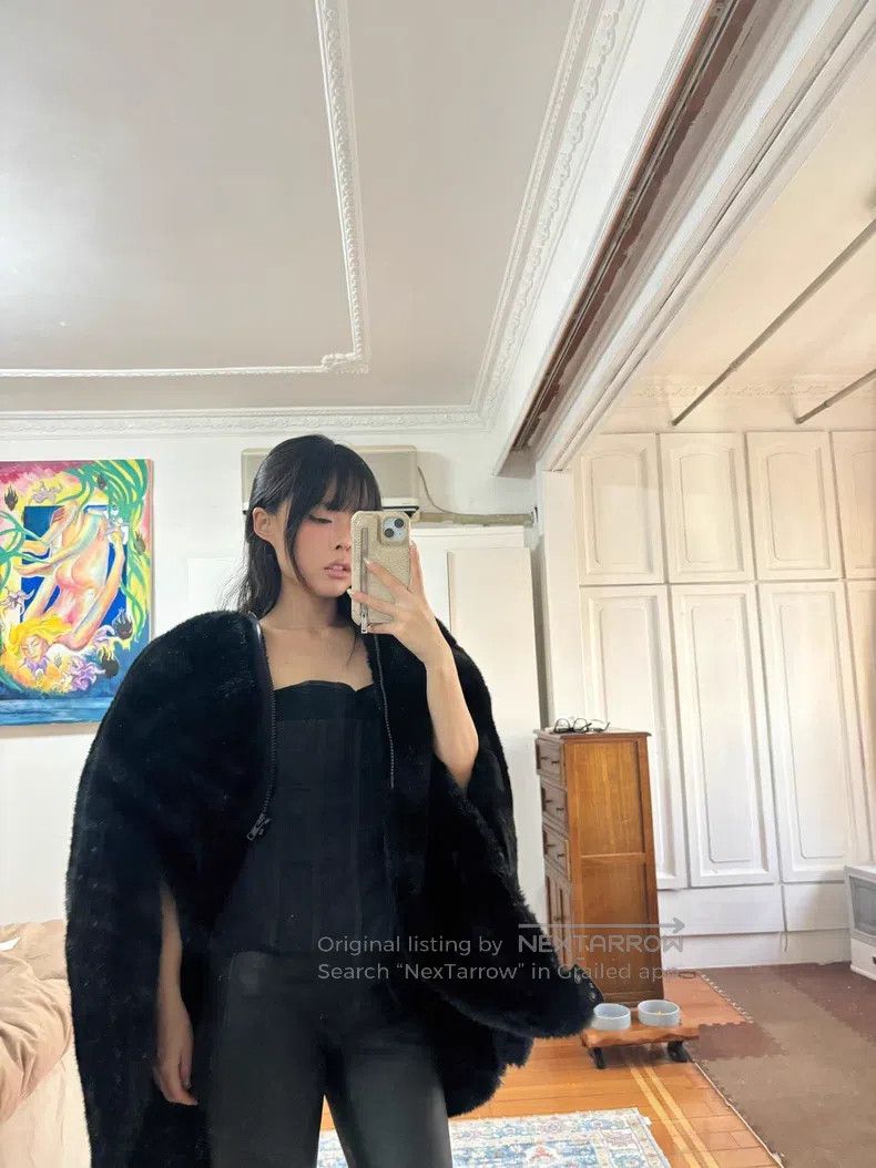 Junya Watanabe Junya Watanabe Black Faux Fur Asymmetrical Bud Shape Jacke Size S / US 4 / IT 40 - 1 Thumbnail