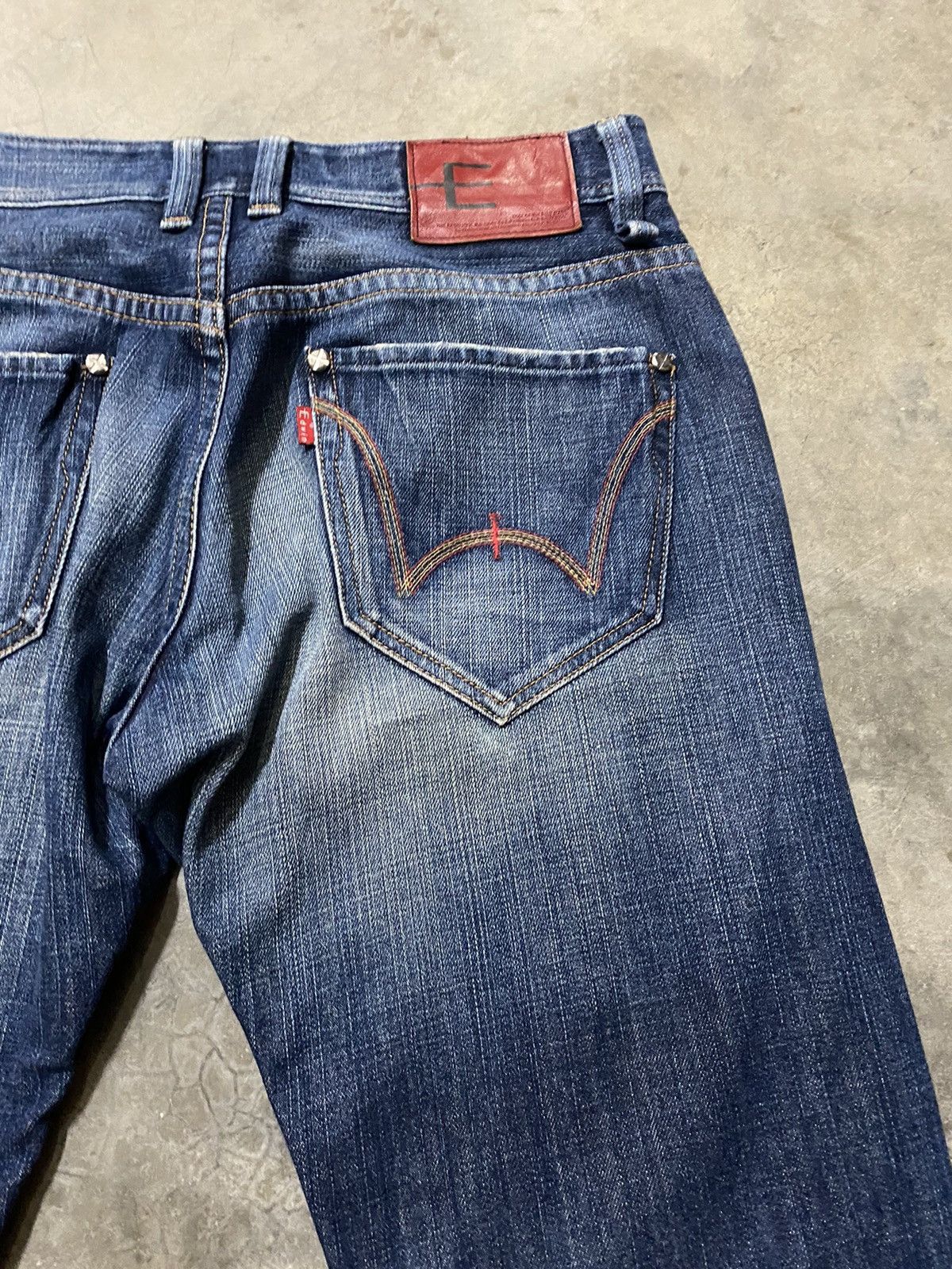 Edwin × Hysteric Glamour × Tornado Mart Baggy Jeans Japanese Edwin Crossbones Distressed Jeans Size US 34 / EU 50 - 5 Thumbnail