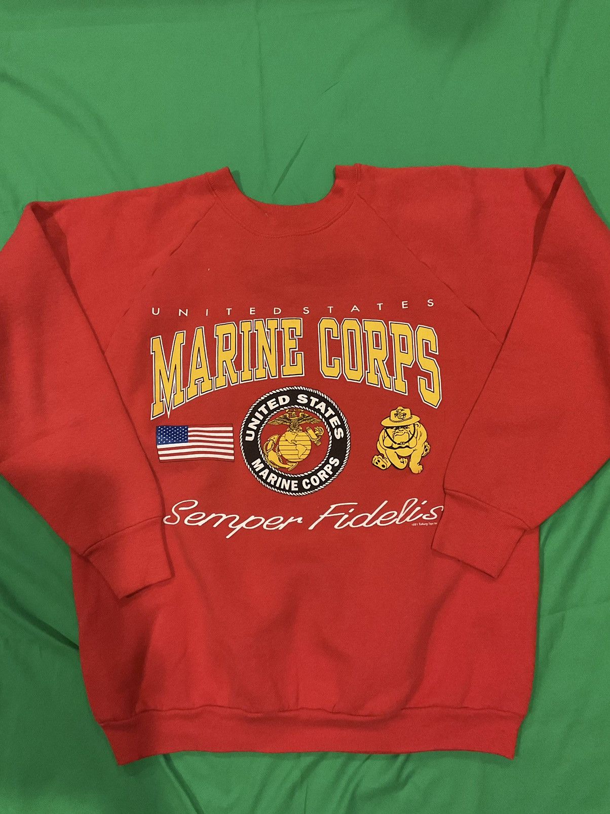 Fruit Of The Loom × Vintage Vintage 1990s Marine Corps sweatshirt Size US L / EU 52-54 / 3 - 1 Thumbnail