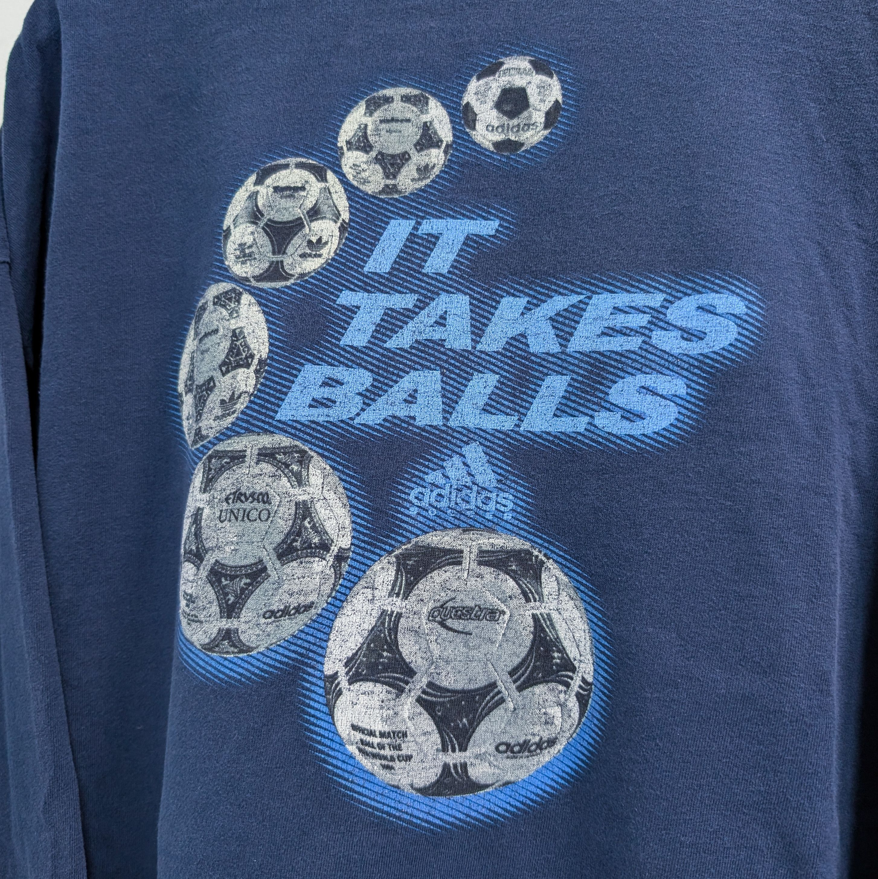 Adidas 2000's Adidas "It takes balls" Long Sleeve Size US XL / EU 56 / 4 - 6 Thumbnail