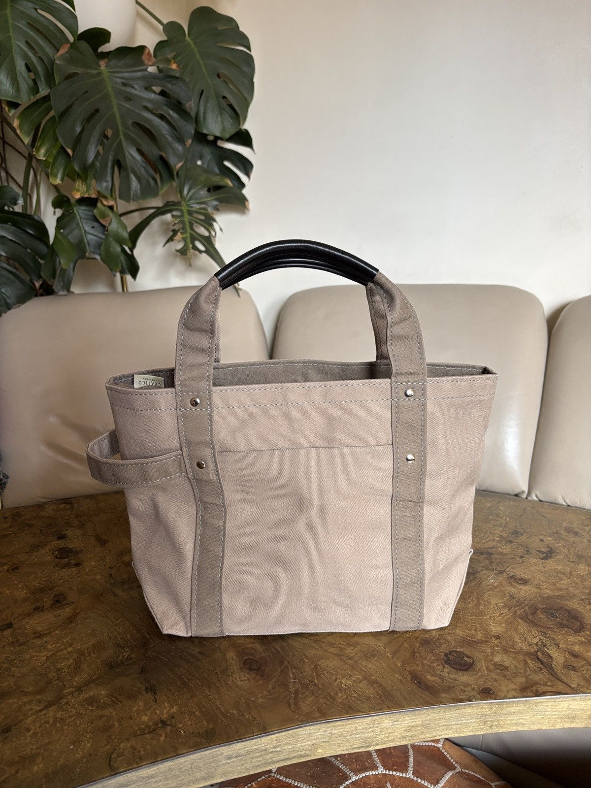 Japanese Brand TEMBEA Harvest Tote with Leather Handles Size ONE SIZE - 2 Thumbnail