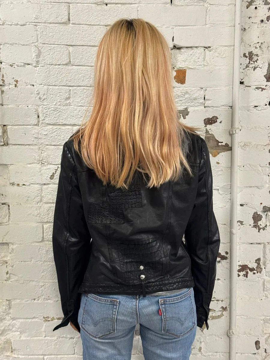 Marithe + Francois Girbaud Marithé + François Girbaud Black Avant-Garde Patches Leather Jacket Size M / US 6-8 / IT 42-44 - 3 Thumbnail