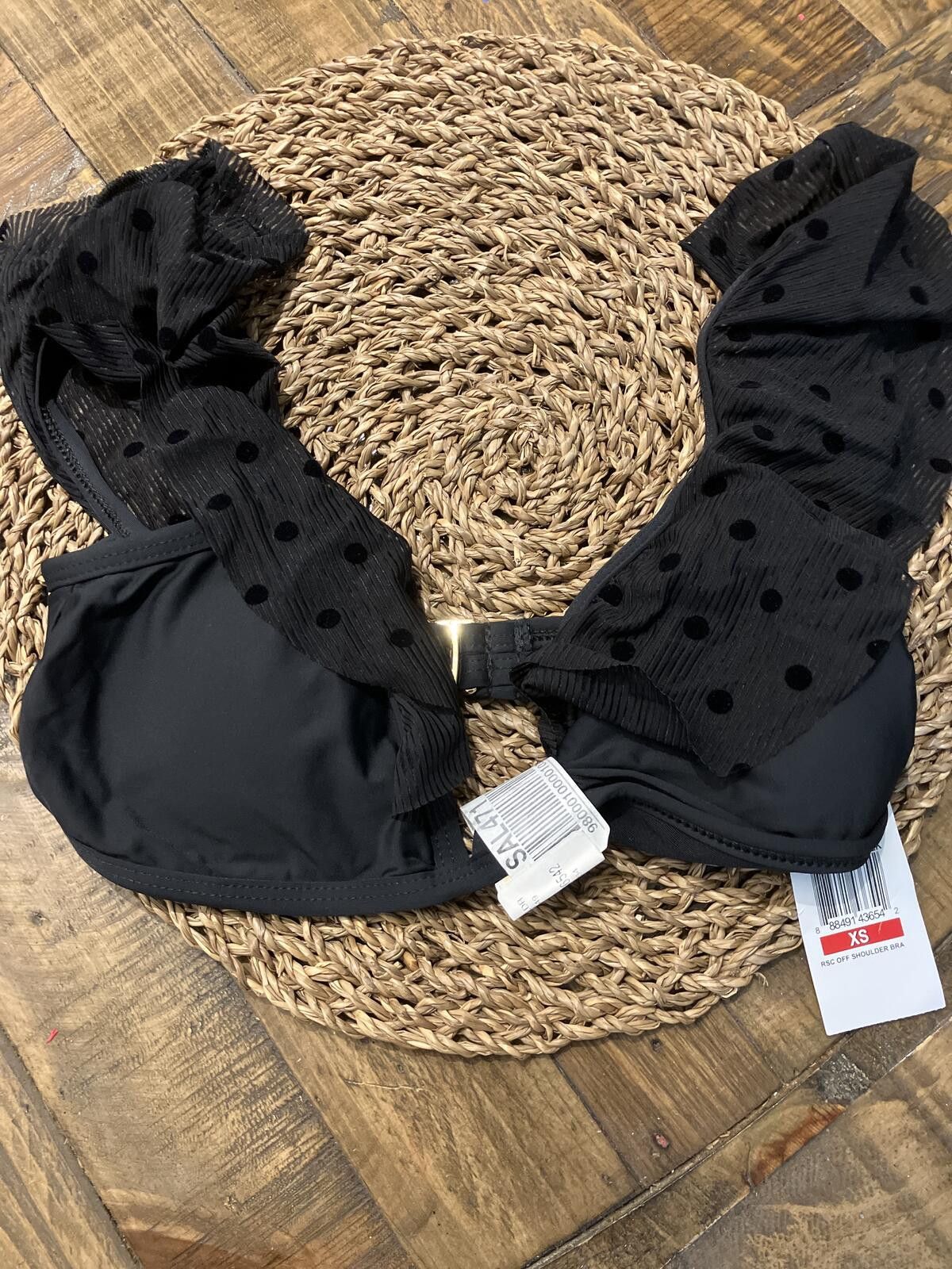 Other NWT Ella Moss Black Off Shoulder Bra Polka Dot Sleeves XS Size XS / US 0-2 / IT 36-38 - 1 Thumbnail