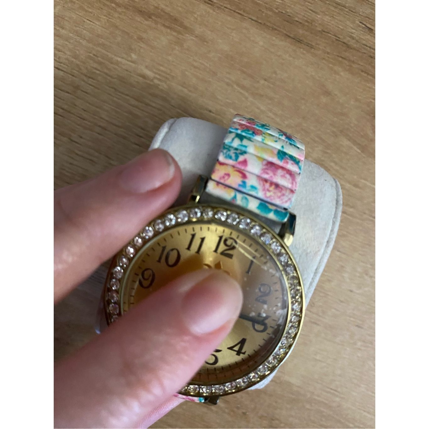 Linea LINEL Floral Stretch Band Watch Crystal Bezel Expansion Band Size ONE SIZE - 2 Thumbnail
