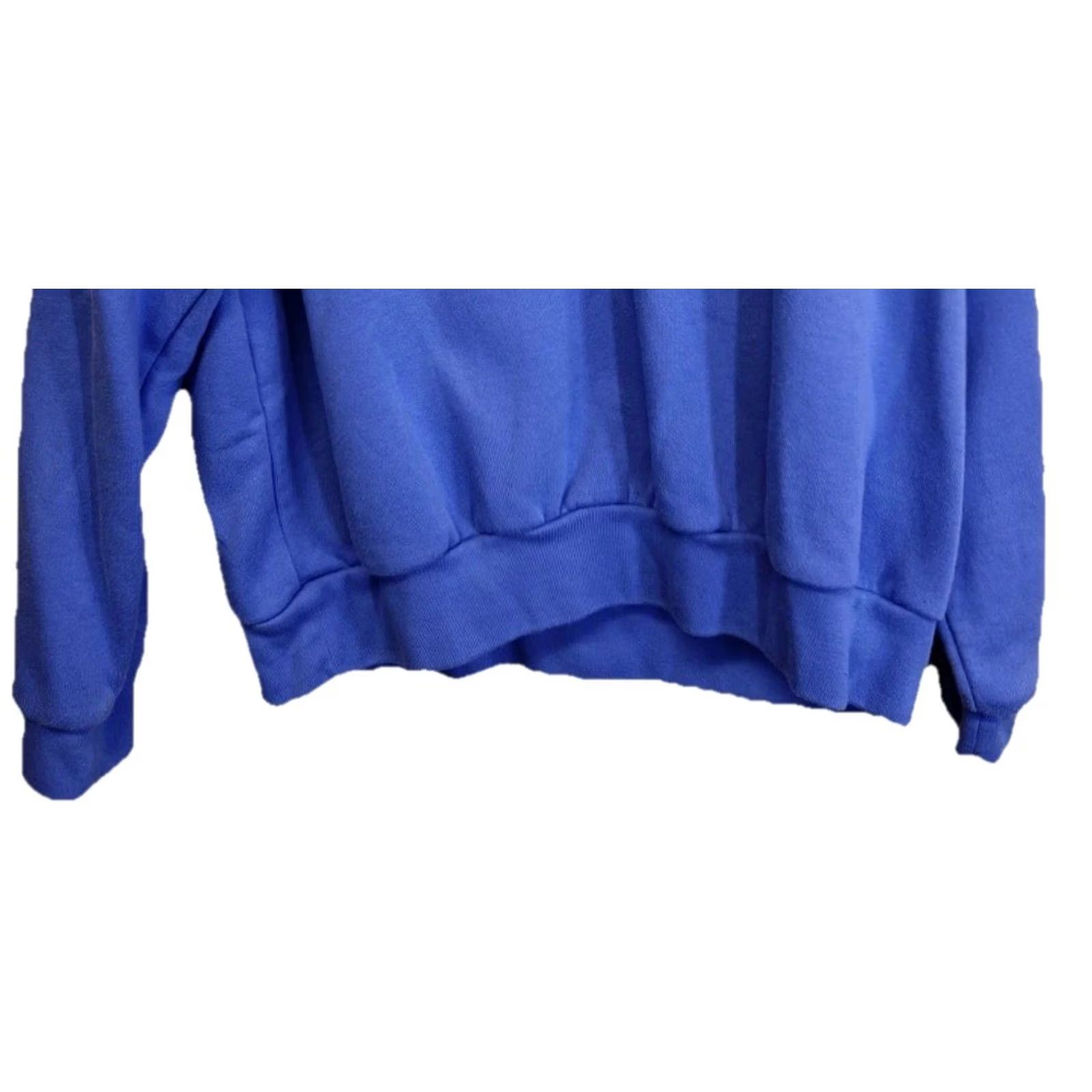 Vintage VINTAGE Morning Sun Graphic Print Crewneck Sweatshirt XL Adult Women Royal Blue 90s Heart Bird Stitch Pullover Long Sleeve Cotton Blend Size XL / US 12-14 / IT 48-50 - 3 Thumbnail