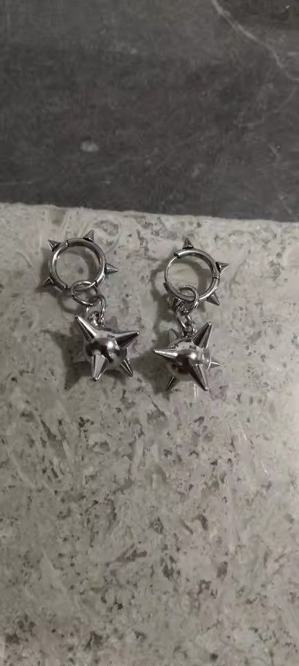 Jewelry Gothic Spiky Ball Hoop Earrings Size ONE SIZE - 5 Thumbnail