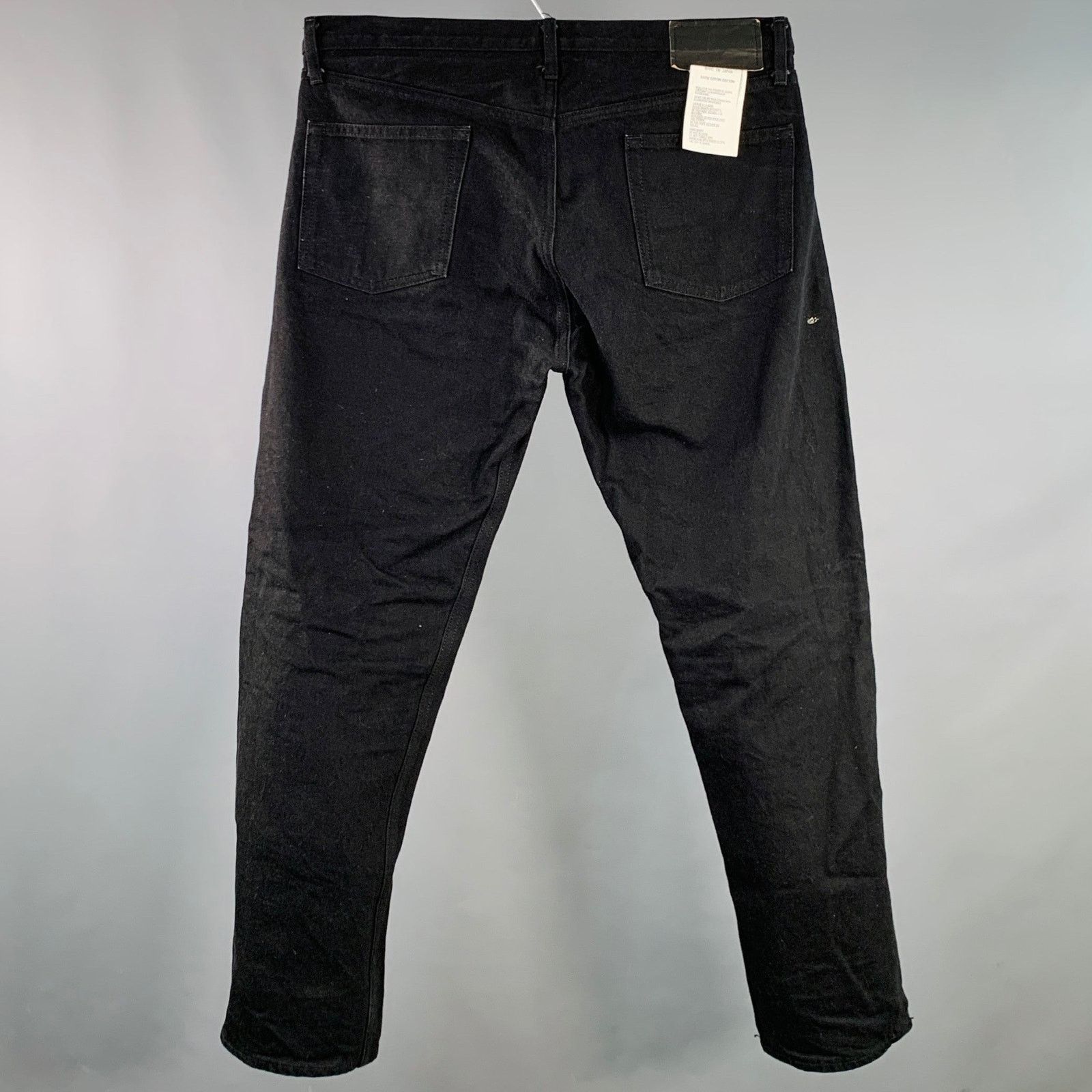 TUKI TUKI Size XL Black Twill Cotton Straight Five Pockets Jeans Size US 38 / EU 54 - 2 Thumbnail