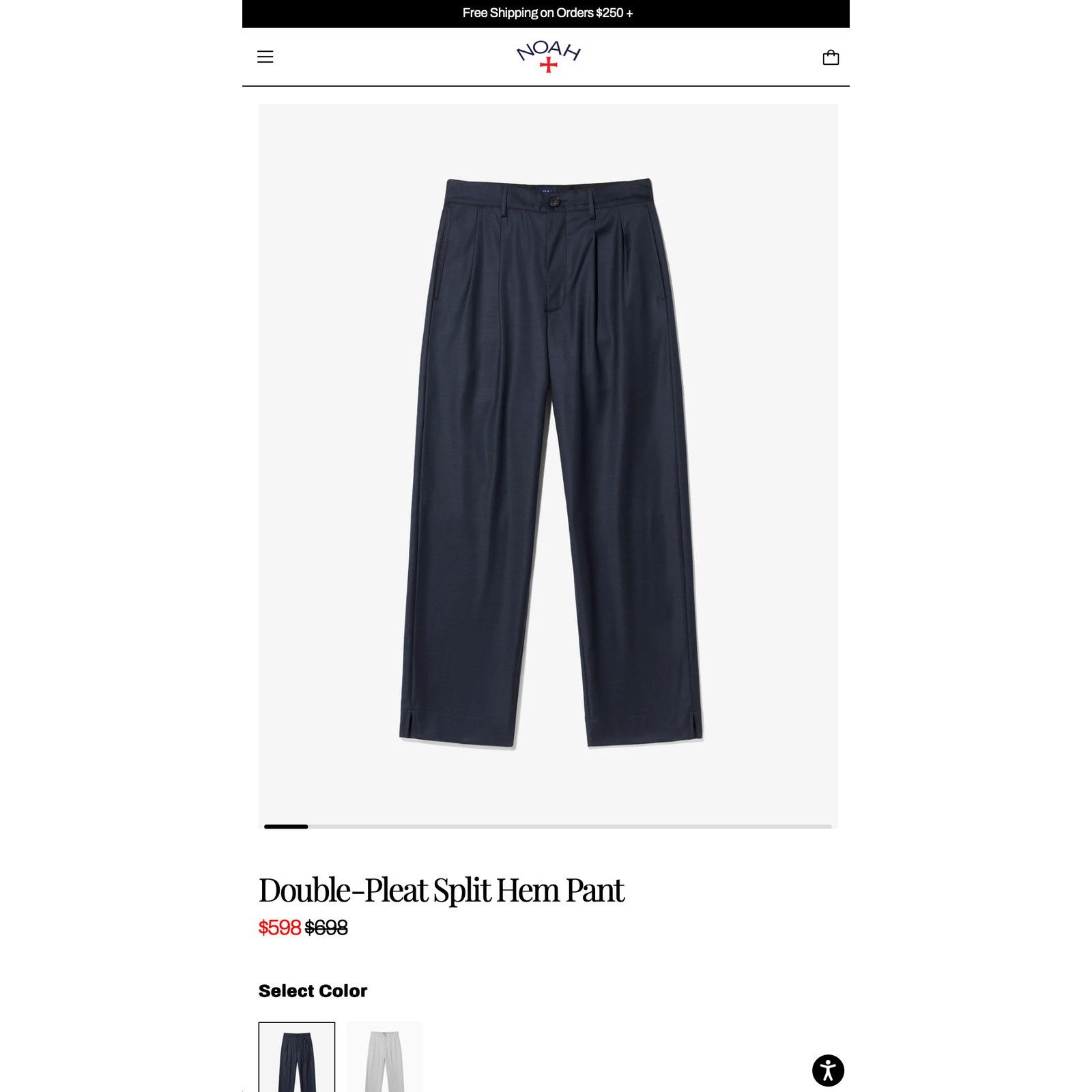 Noah $698 Noah Double-Pleat Split Hem Pant Super 130s Wool 32 Size US 32 / EU 48 - 5 Thumbnail