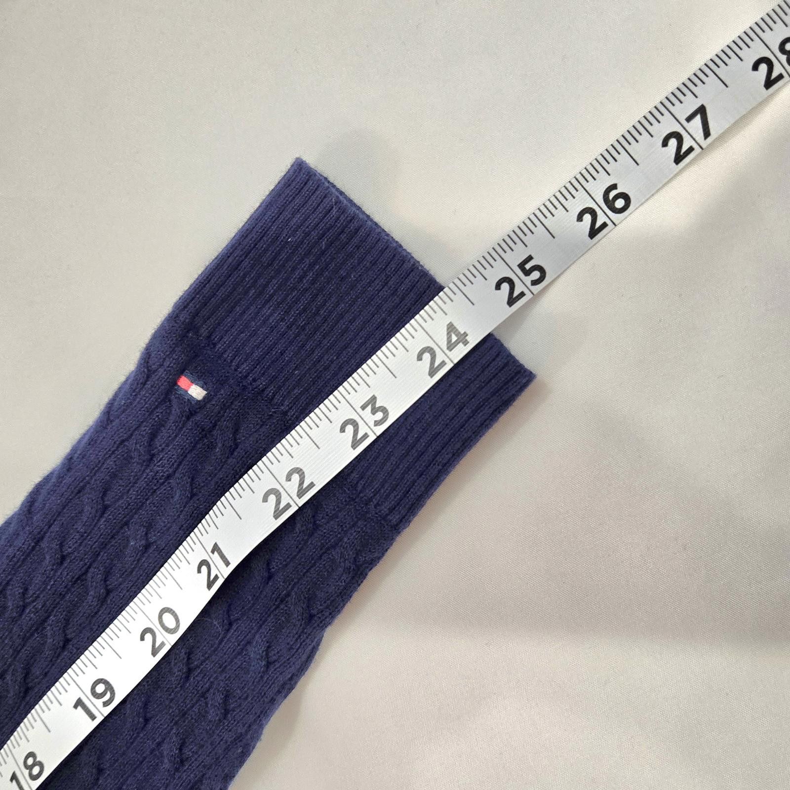 Tommy Hilfiger Tommy Hilfiger Navy V-Neck Cable Knit Sweater Womens M Pima Size M / US 6-8 / IT 42-44 - 6 Thumbnail