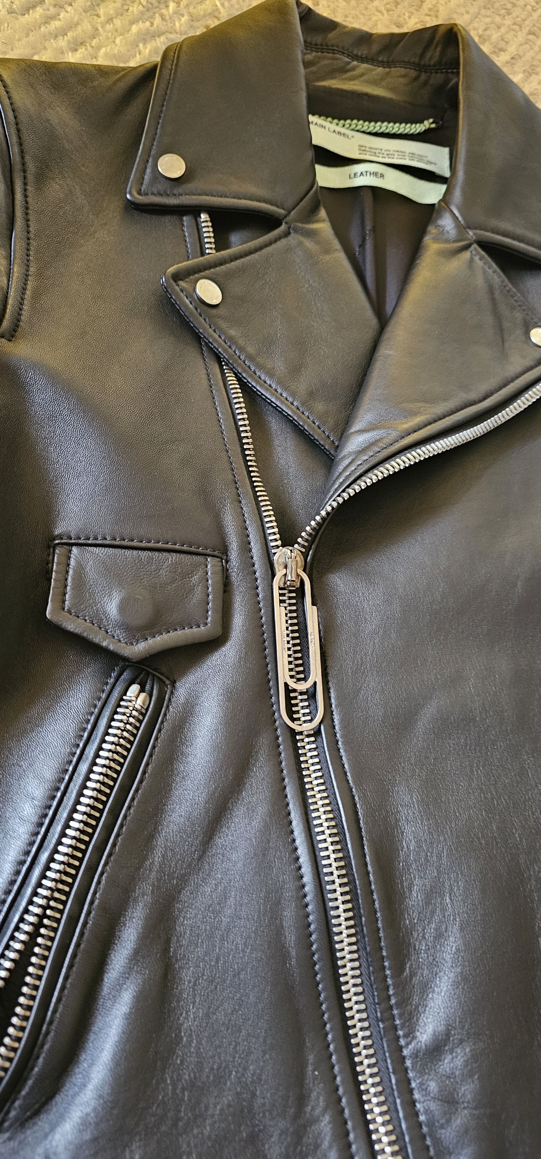 Off-White Off-White c/o Virgil Abloh "Business Casual" Leather Jacket Size US M / EU 48-50 / 2 - 6 Thumbnail