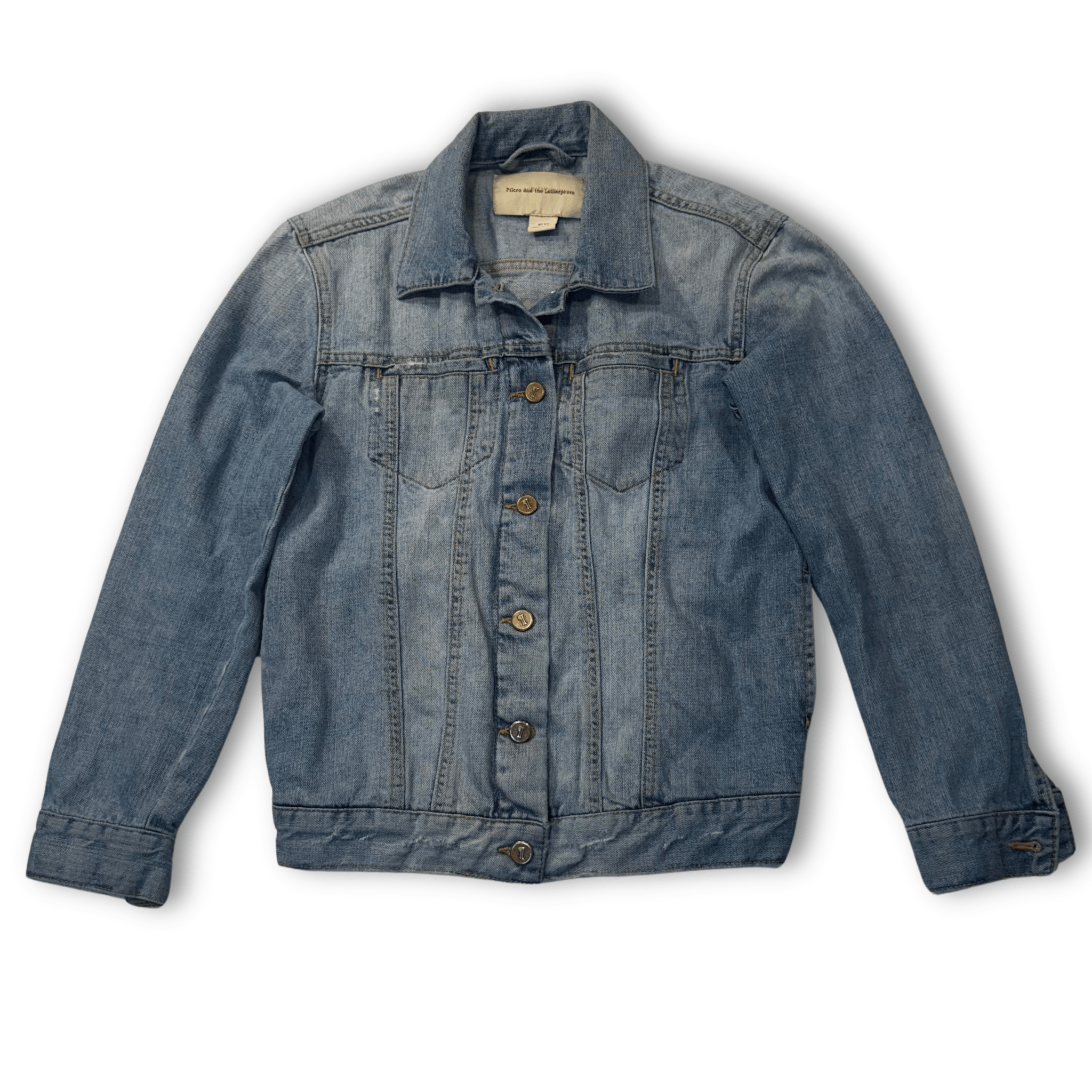 Anthropologie Pilcro and the Letterpress Lightly Distressed Denim Jacket Size XS / US 0-2 / IT 36-38 - 1 Thumbnail