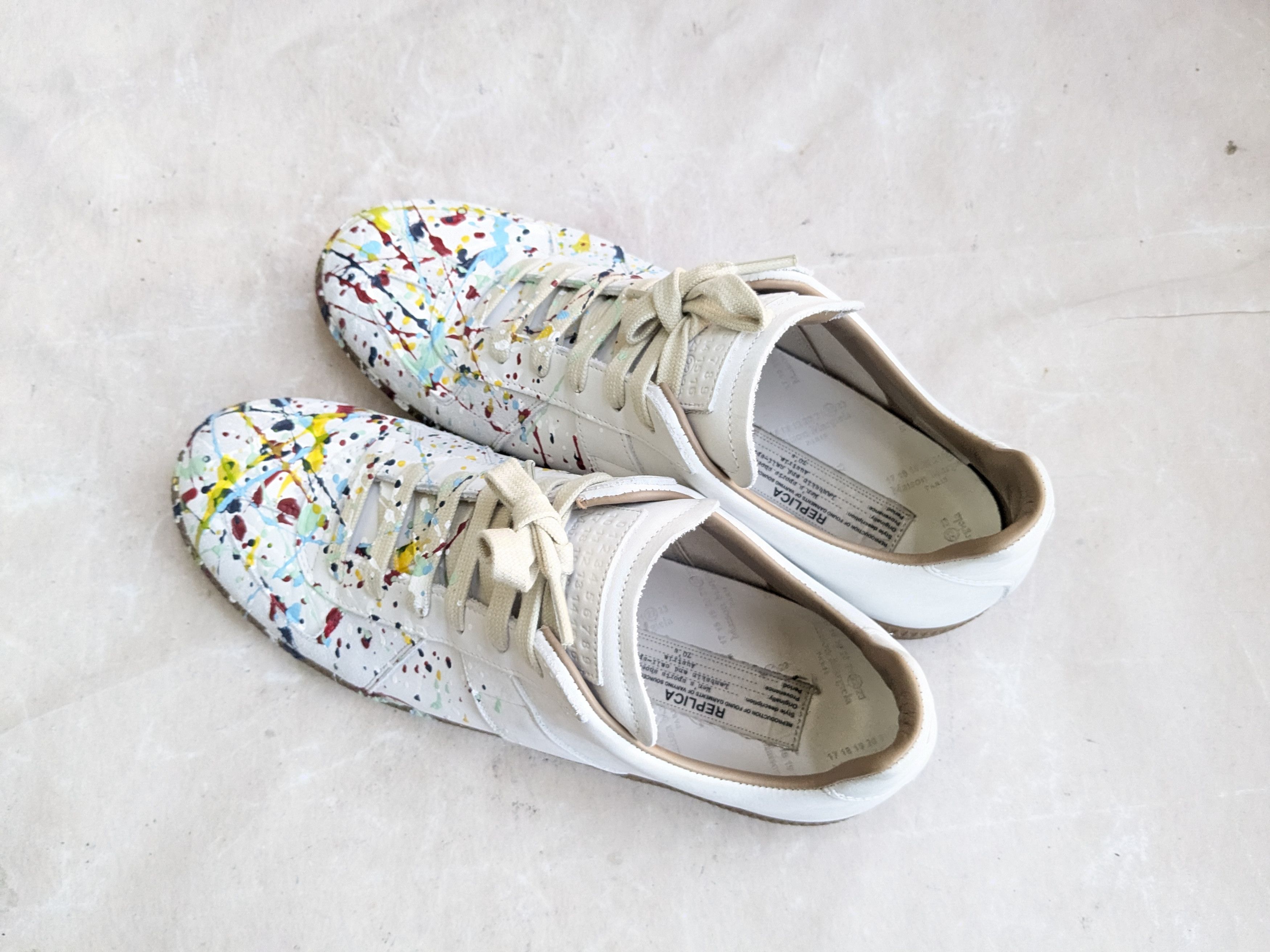 Maison Margiela Paint Splatter Replica GATs 10 43 White Low Tops Size US 10 / EU 43 - 14 Thumbnail