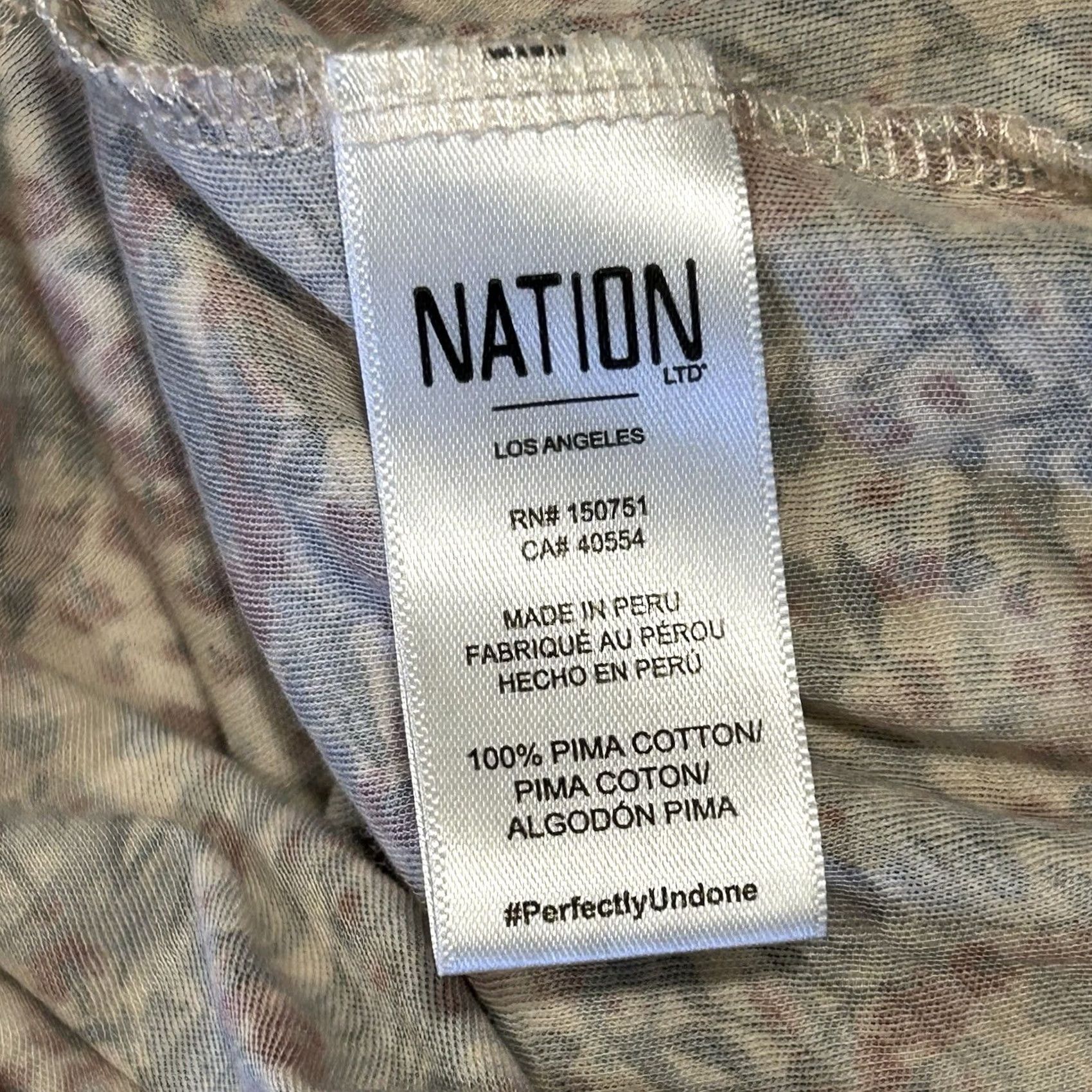 Nation LTD Nation LTD V-Neck Floral Tee Puff Short Sleeve Women’s Large Size 36" / US 14 / IT 50 - 6 Thumbnail