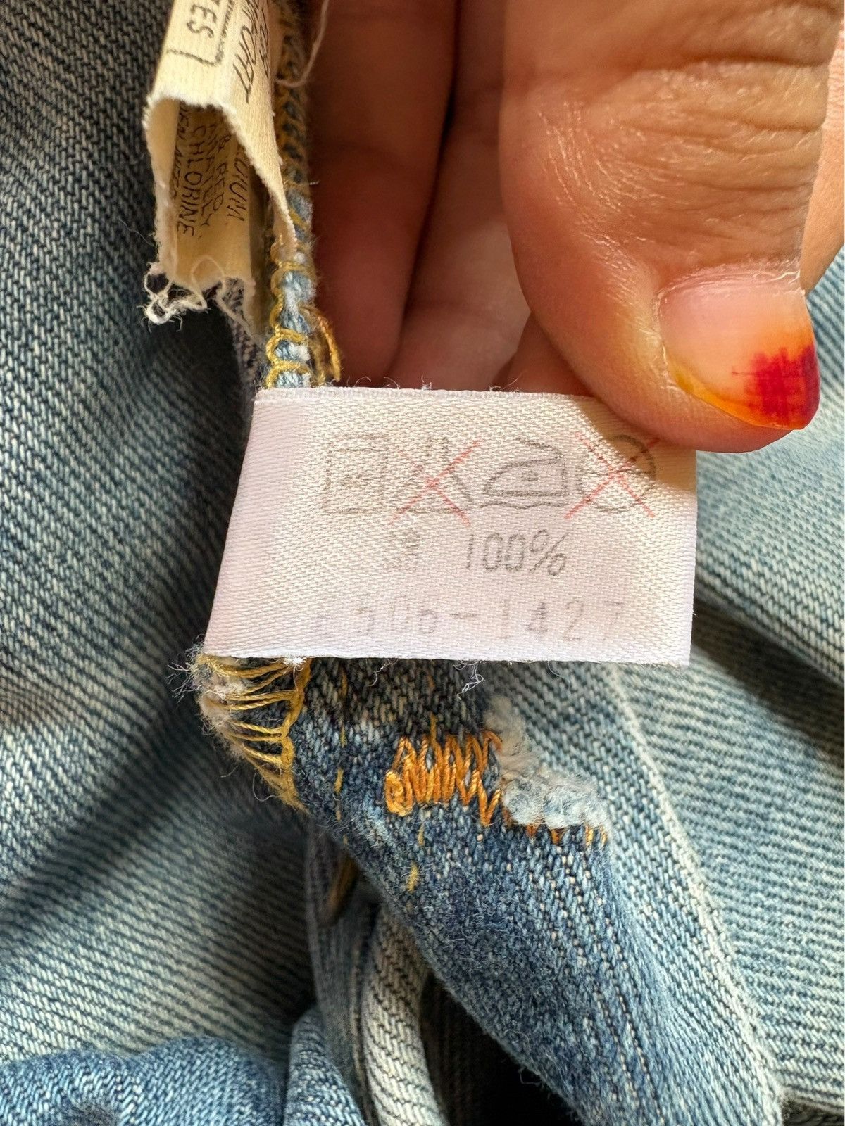 Lee Vintage Lee Selvedge Mud Wash Distress Baggy Jeans Size US 31 - 11 Thumbnail