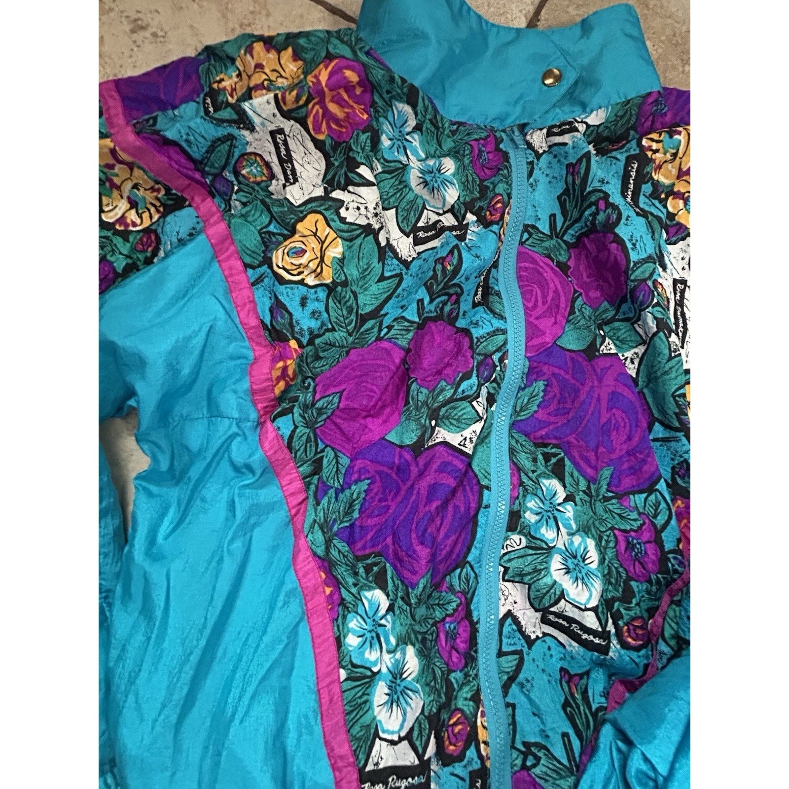 Other 1980s Women’s Jogger Tracksuit 2pc Sz Lg Teal Floral Size 30" / US 8 / IT 44 - 2 Thumbnail