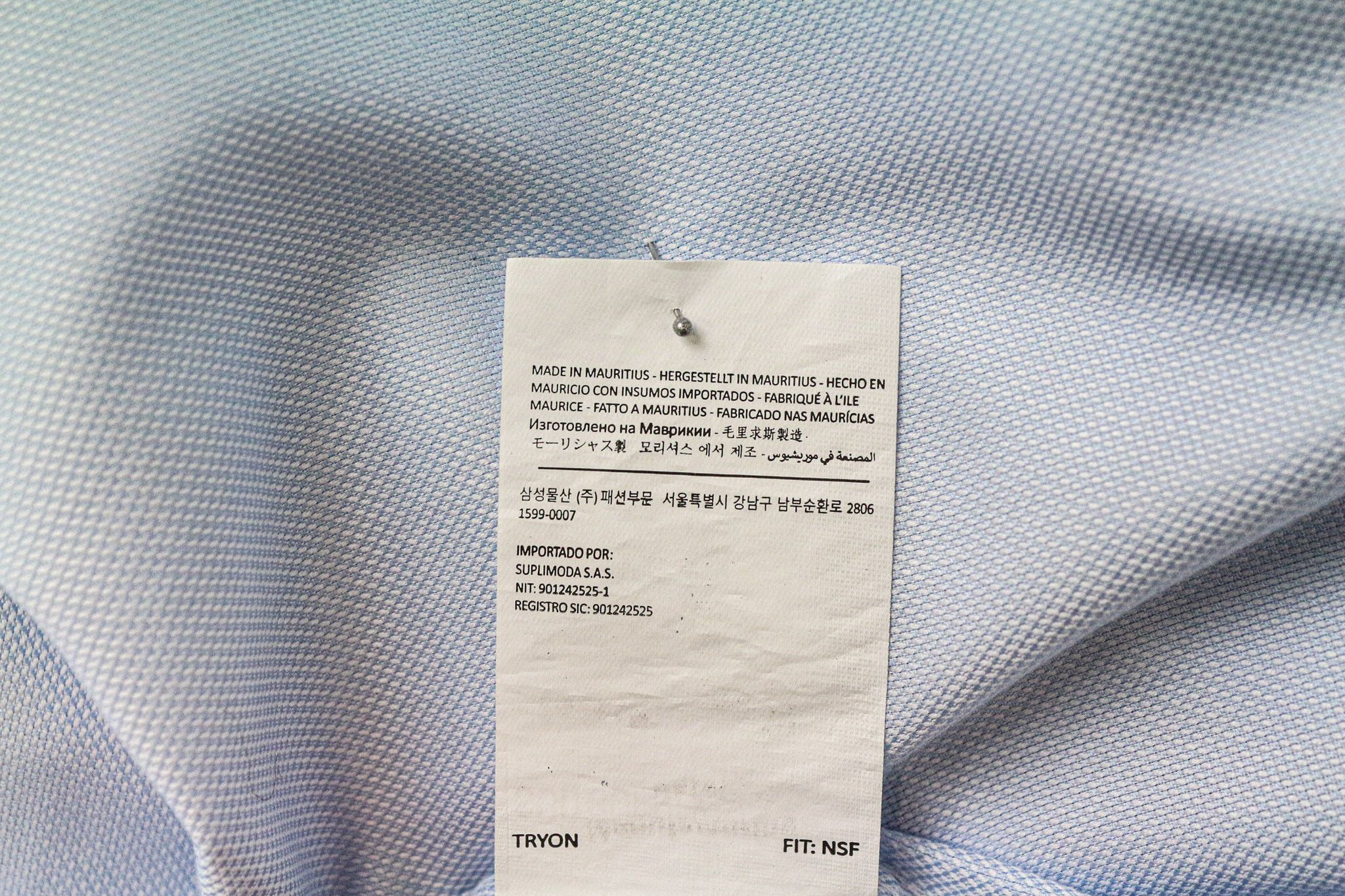 Suitsupply 39L/15 1/2L Slim Blue Cotton Cutaway Shirt 77031 Size 38R - 7 Thumbnail