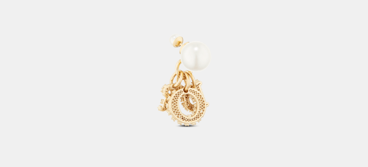 Dior o1w1db10424 Size: OS Dior Tribales Earrings in White/Gold Size ONE SIZE - 3 Thumbnail