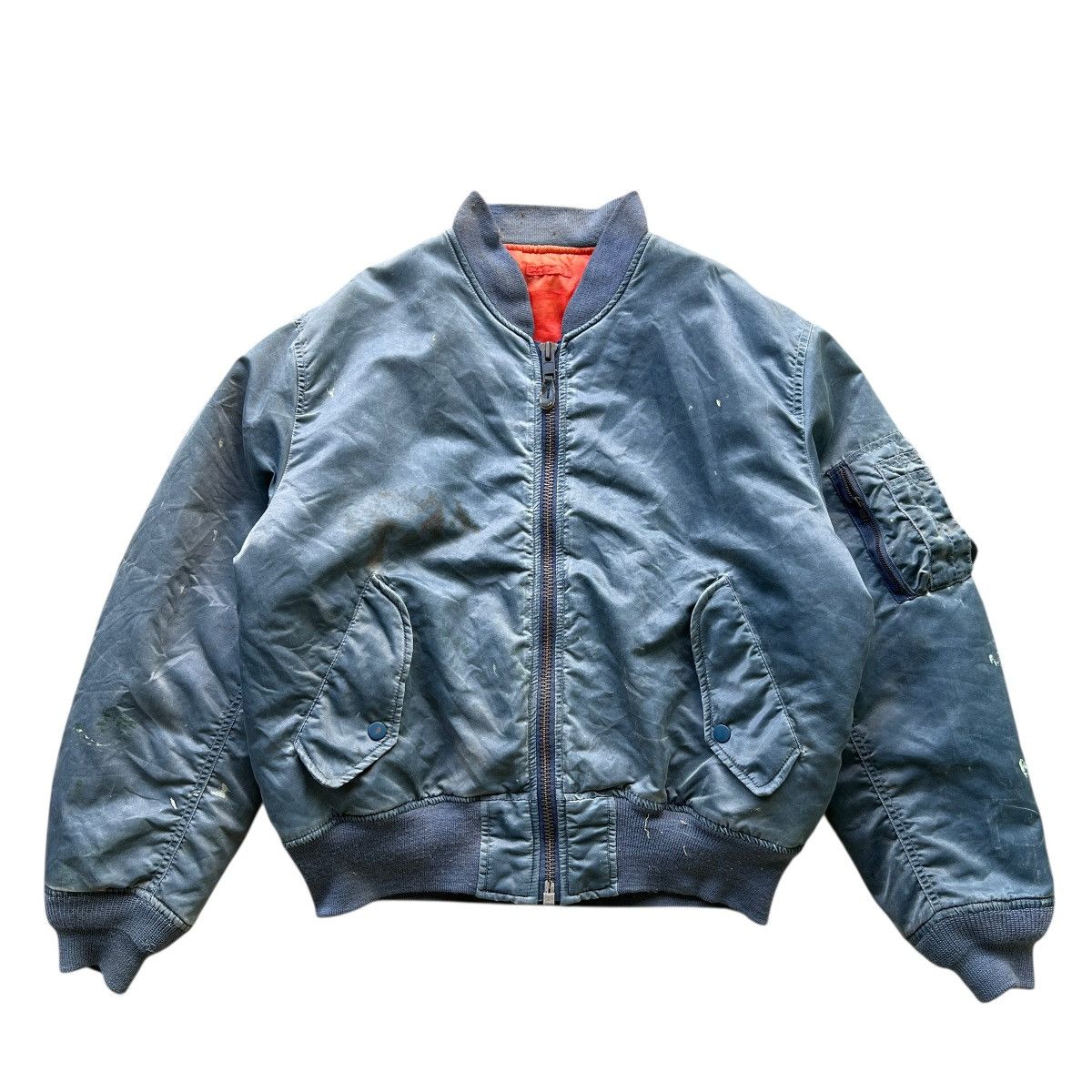 Japanese Brand 🔥 VINTAGE RIOT RIOT OILED PAIN SPLASH MA 1 BOMBER JACKET Size US M / EU 48-50 / 2 - 1 Thumbnail