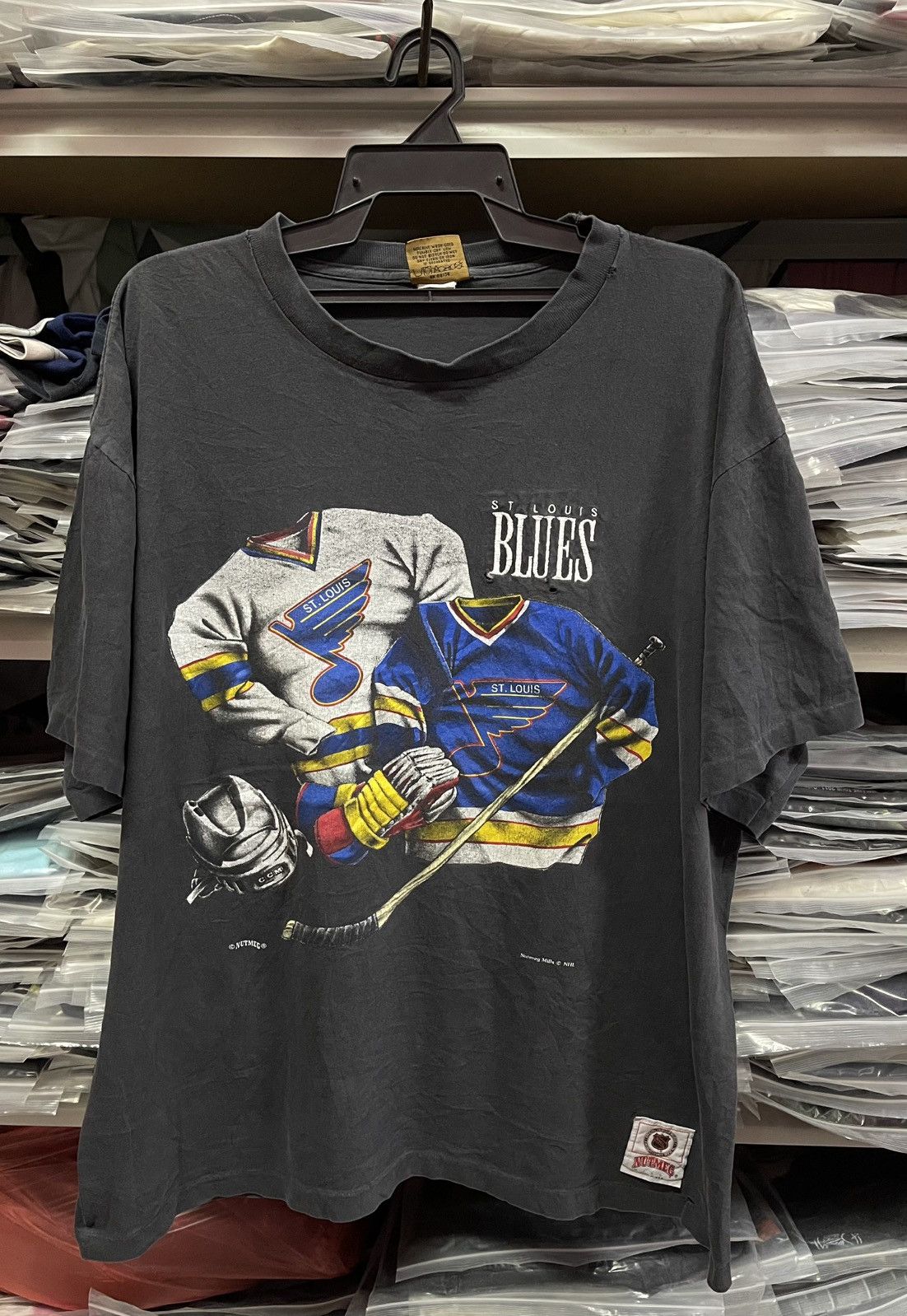 NHL Vintage 90s St.Louis Blues Nutmeg Mills🔥🔥🔥 Size US XL / EU 56 / 4 - 1 Thumbnail