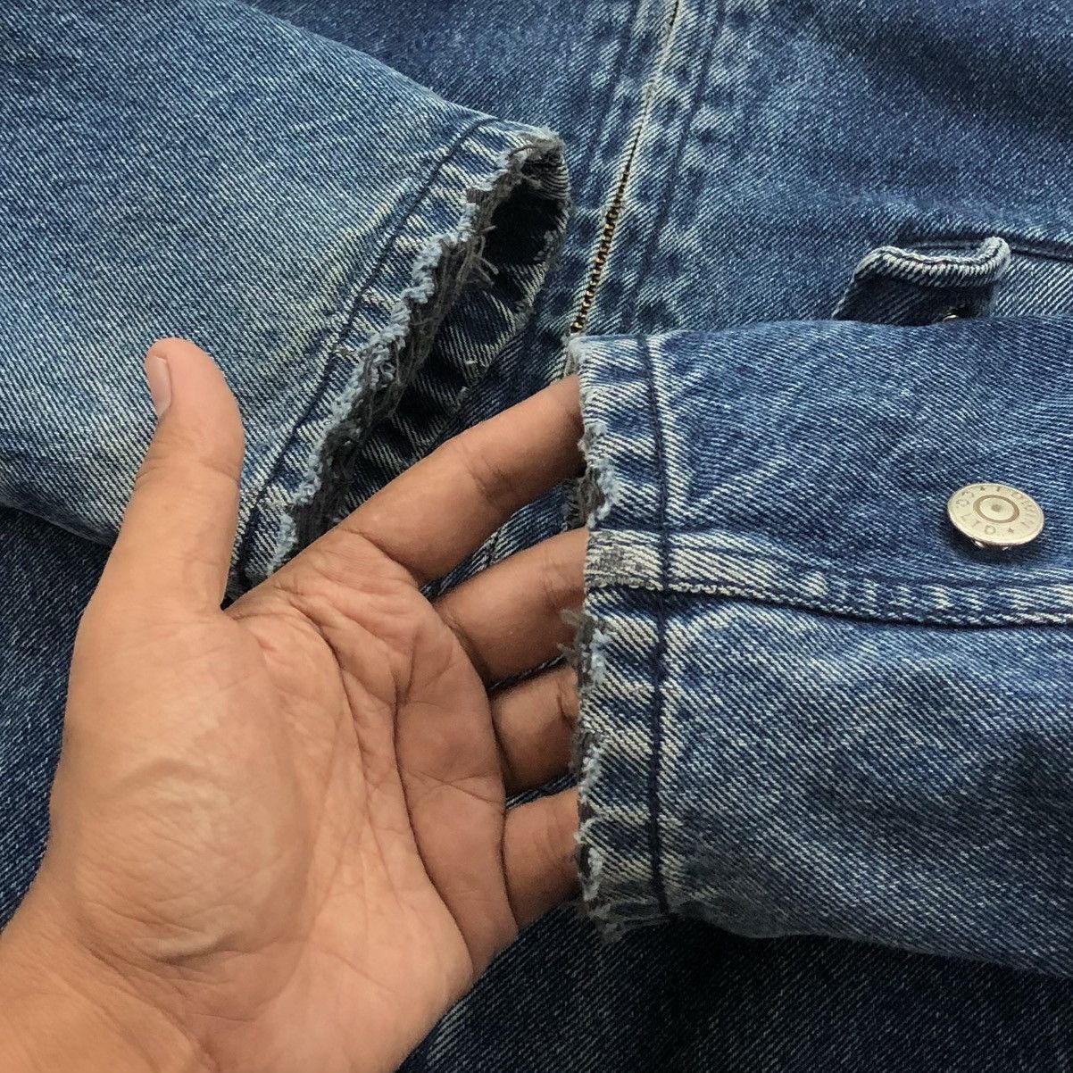 Edwin Vintage Edwin Distressed Denim Chore Work Jacket Size US L / EU 52-54 / 3 - 18 Thumbnail