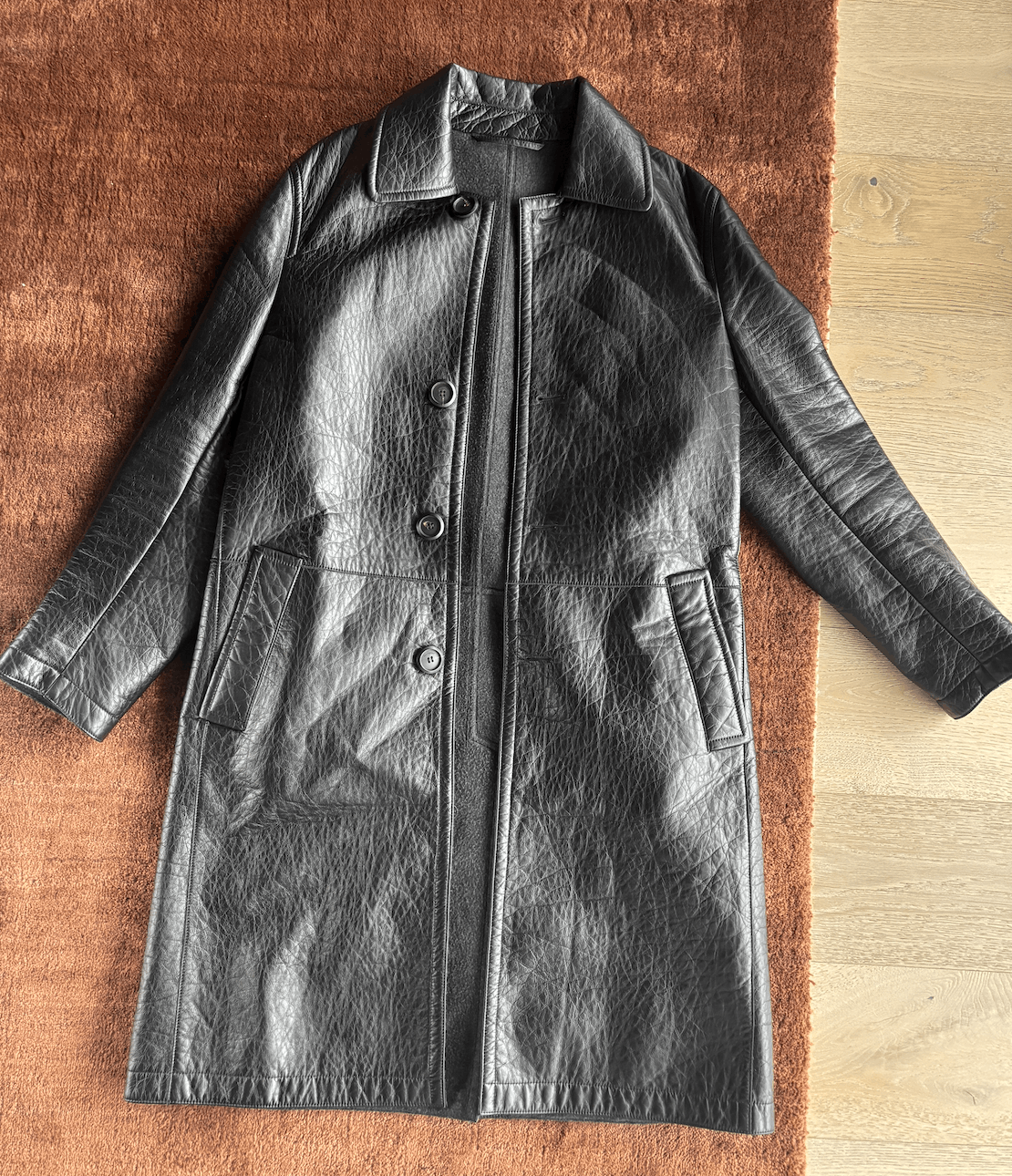 Salvatore Ferragamo Salvatore Ferragamo Leather Coat Size US M / EU 48-50 / 2 - 1 Thumbnail